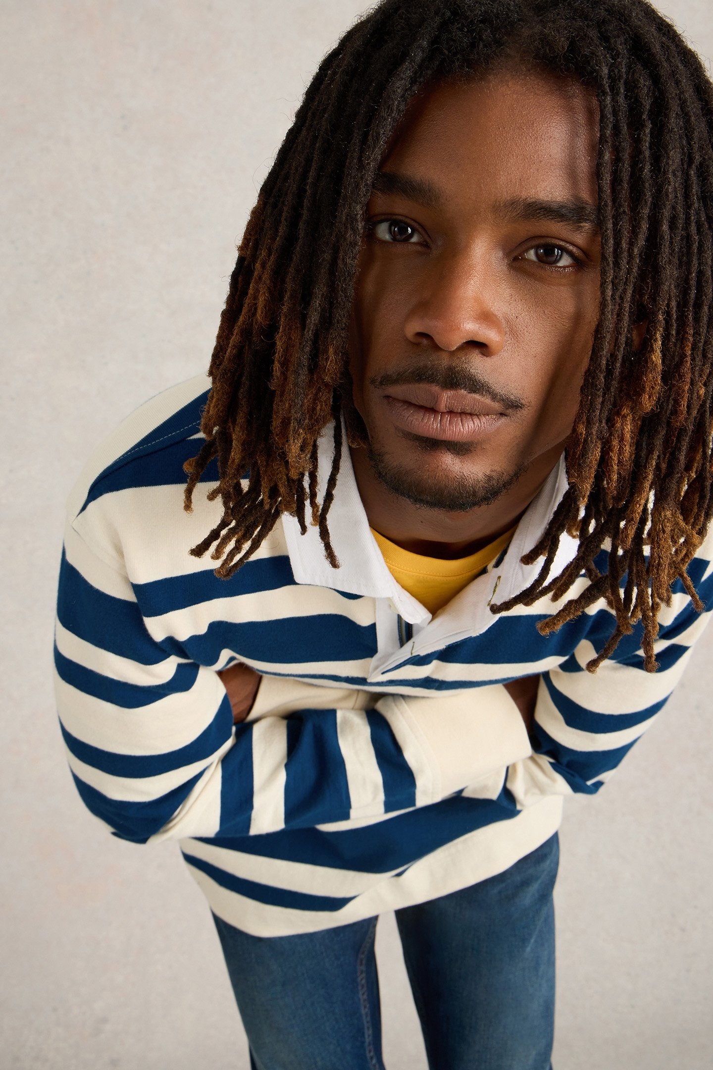 LS STRIPE RUGBY SHIRT NAVY MULTI 5