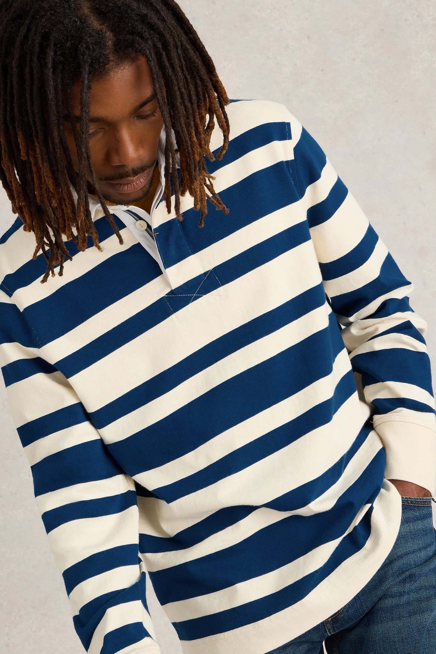 LS STRIPE RUGBY SHIRT NAVY MULTI 4