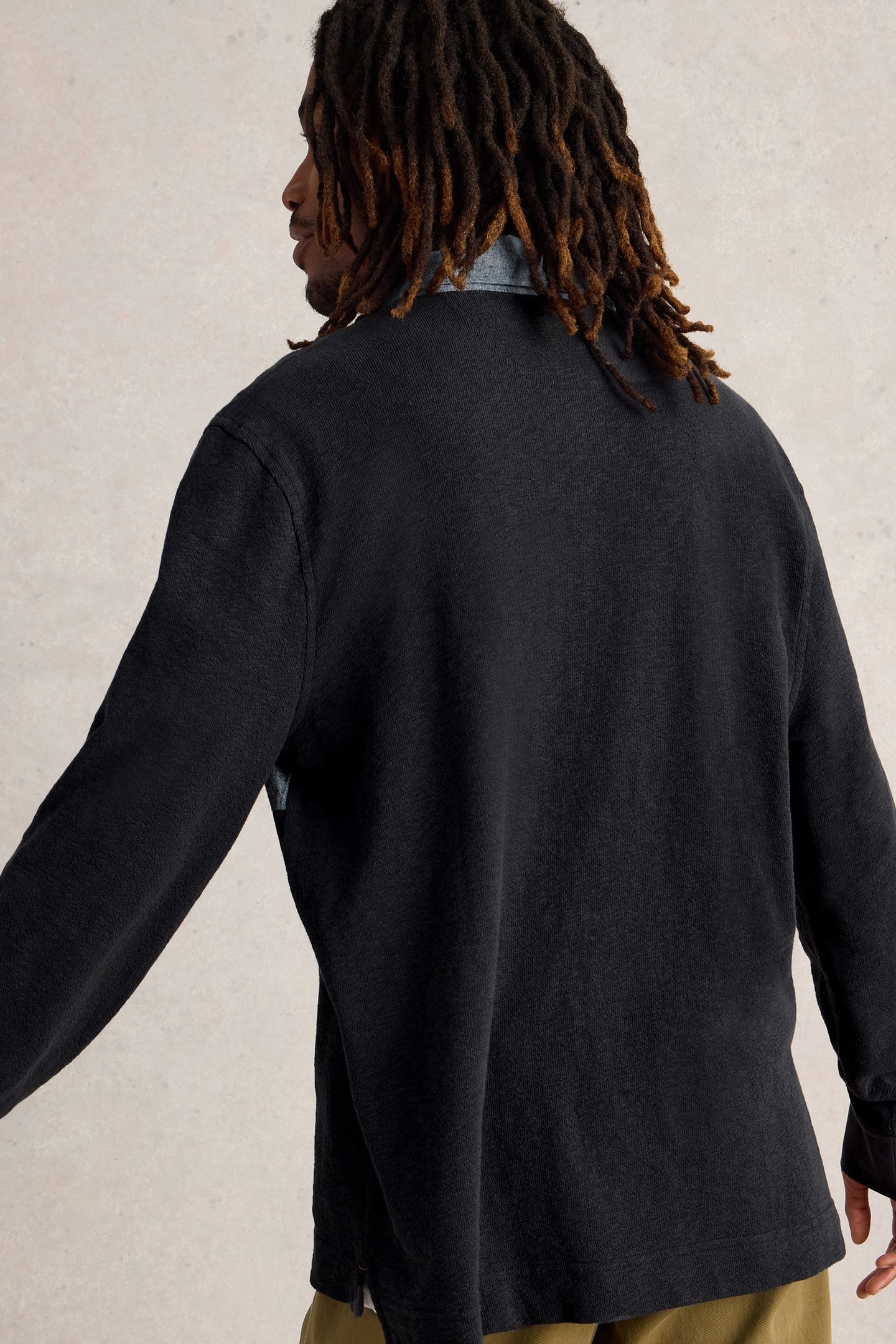 CUT & SEW RUGBY SHIRT MID BLUE 3