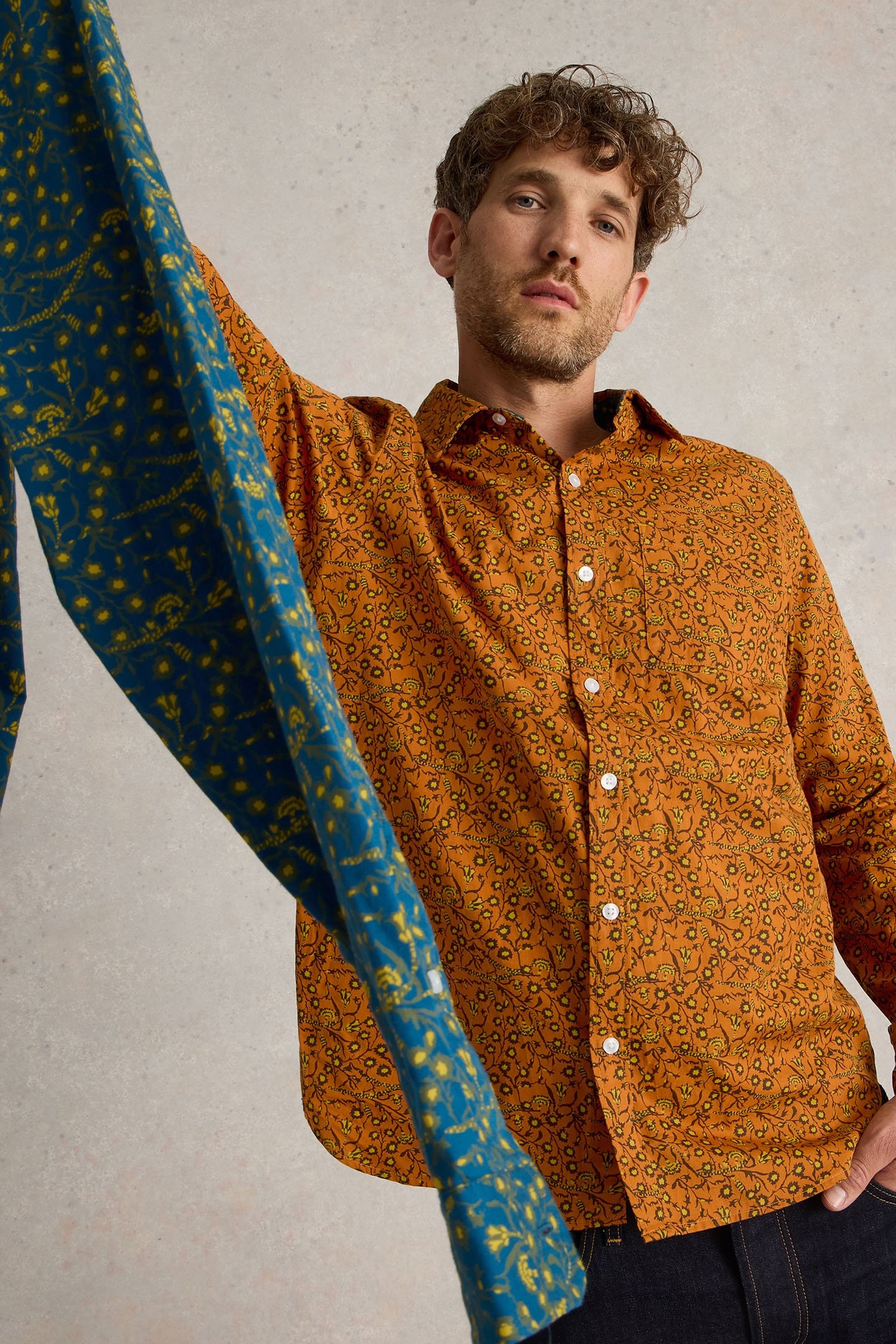 CLIMBING THORNS PRINTED SHIRT ORANGE MULTI 4