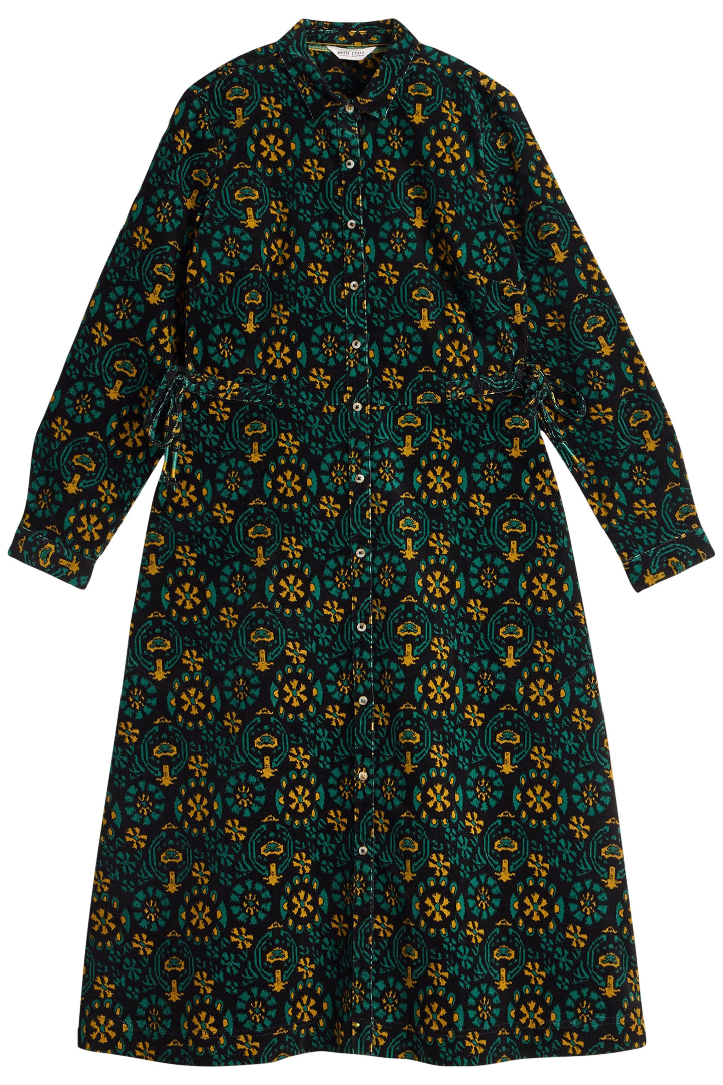 JADE CORD SHIRT DRESS BLACK PRINT 3