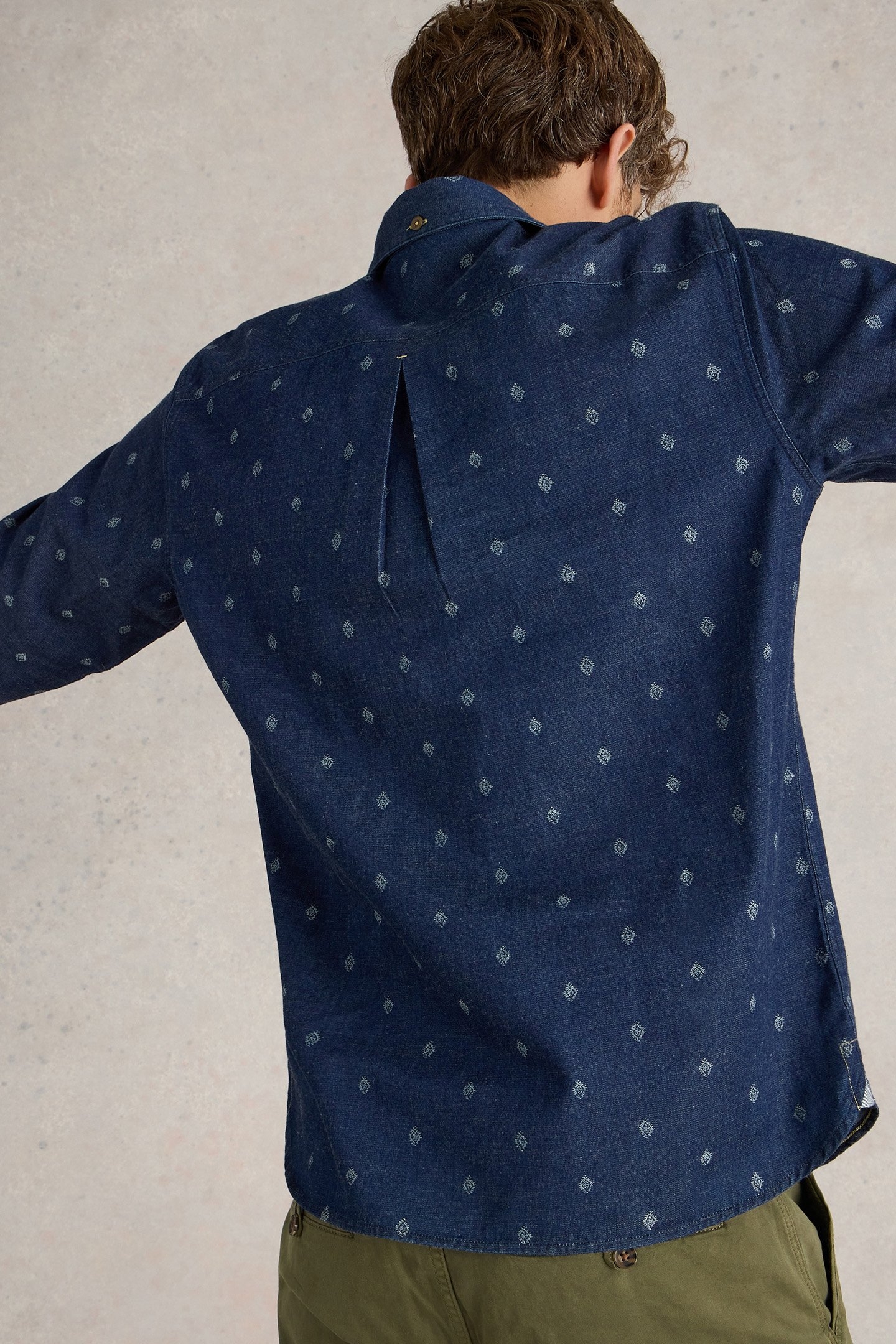 DENIM DOBBY SHIRT INDIGO BLUE 4