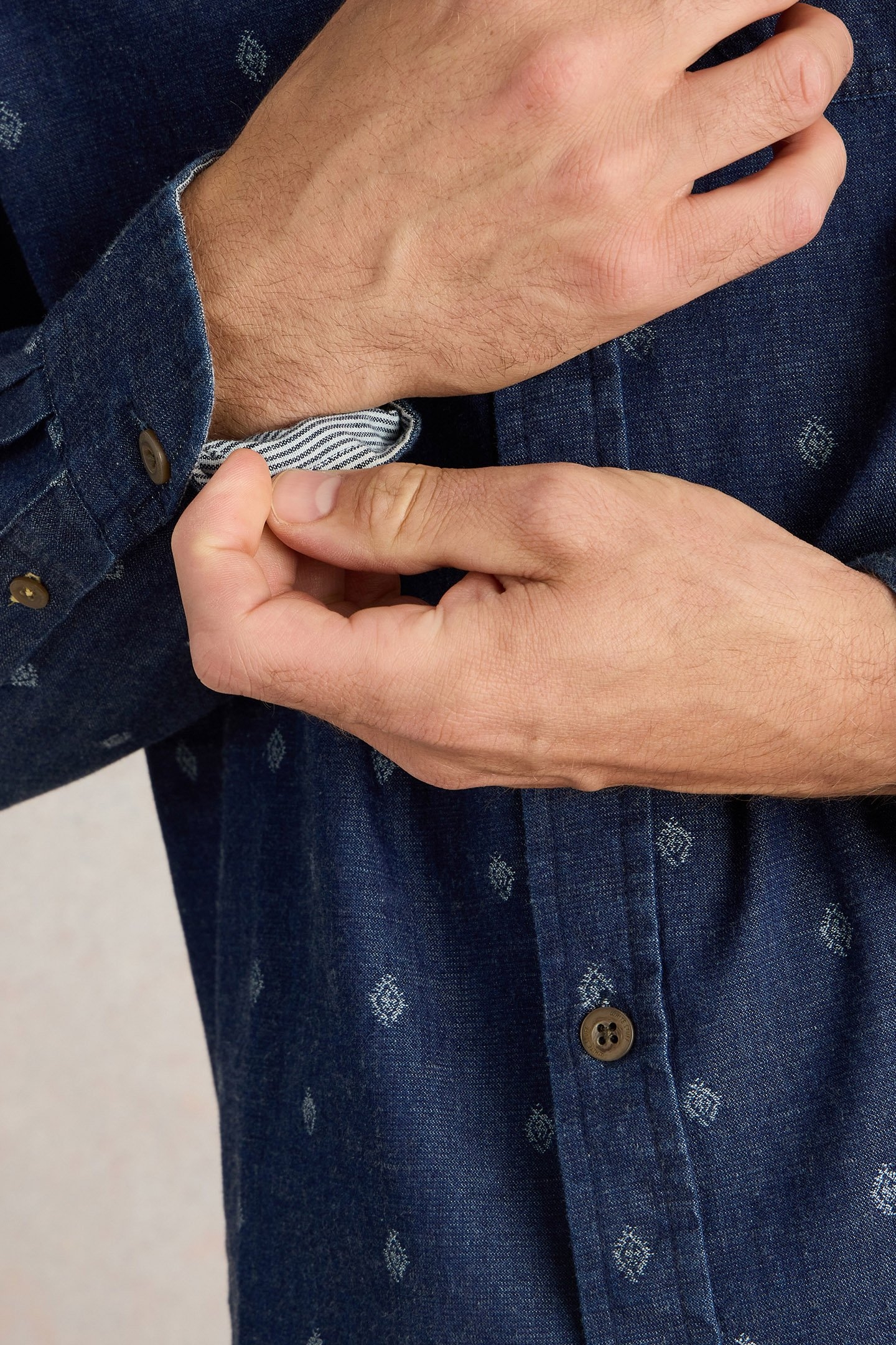 DENIM DOBBY SHIRT INDIGO BLUE 5