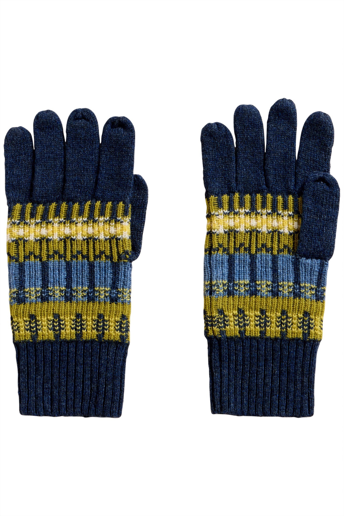 ROWAN FAIRISLE GLOVES NAVY MULTI 2