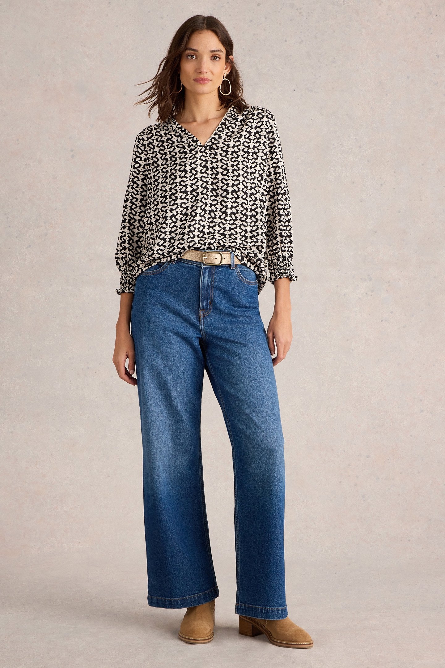 ELISA TOP BLACK PRINT 1