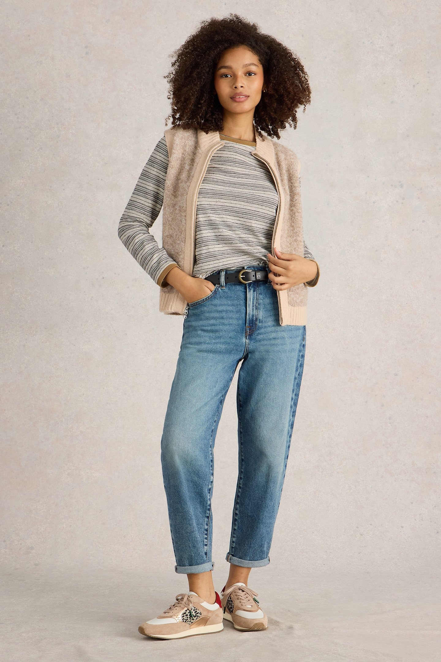 CLARA STITCH LS TEE NATURAL MULTI 2