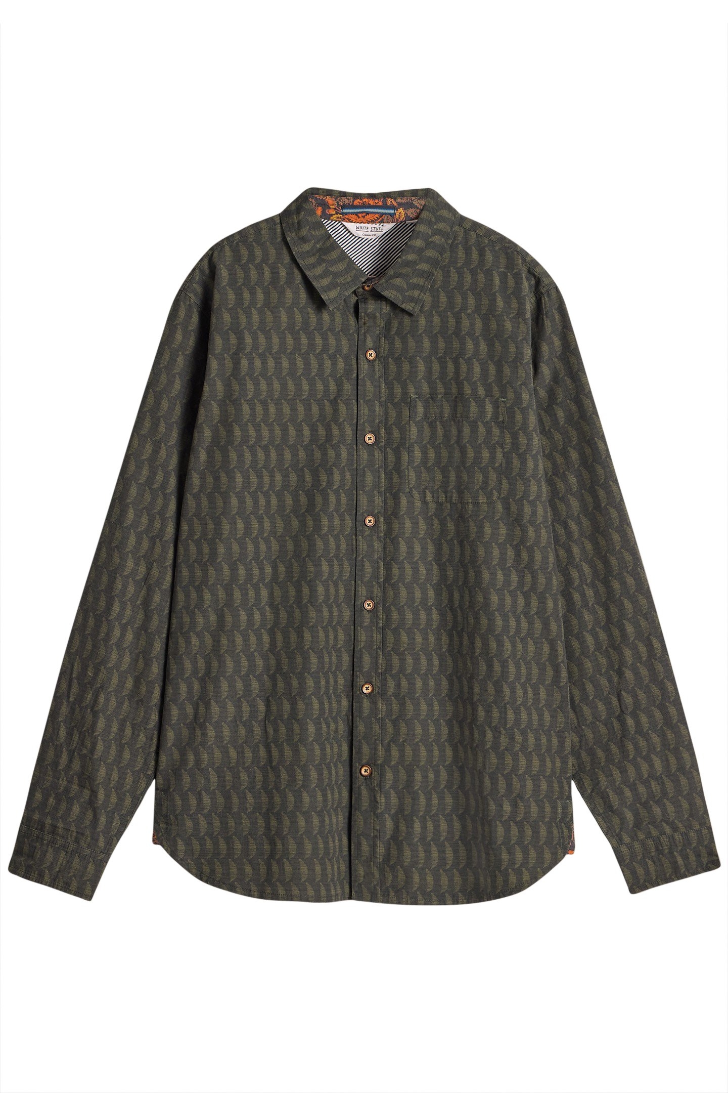 LINEAR HALF PRINTED SHIRT GREEN PRINT 3