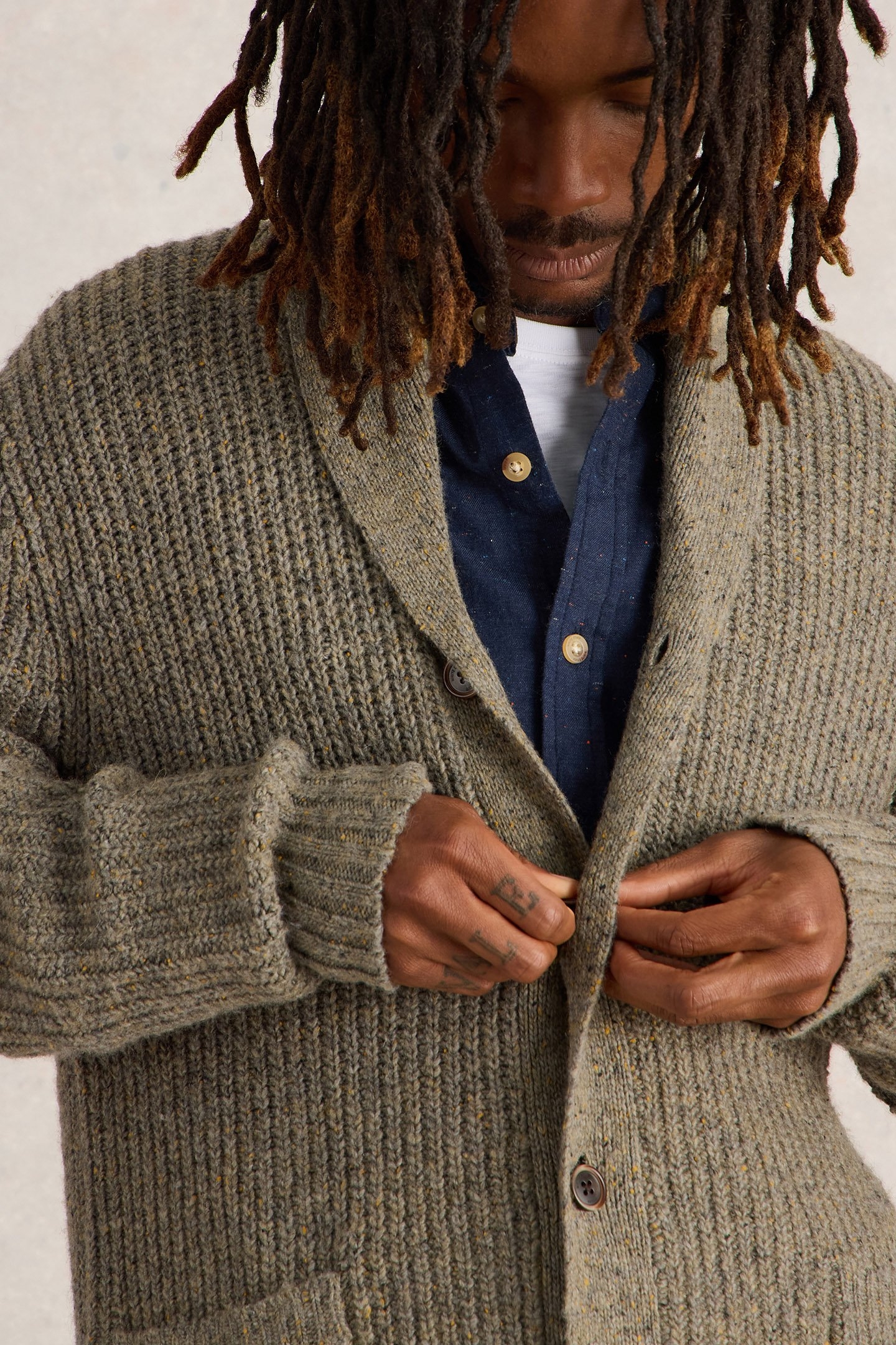 SHAWL NECK NEP CARDIGAN NATURAL MULTI 5