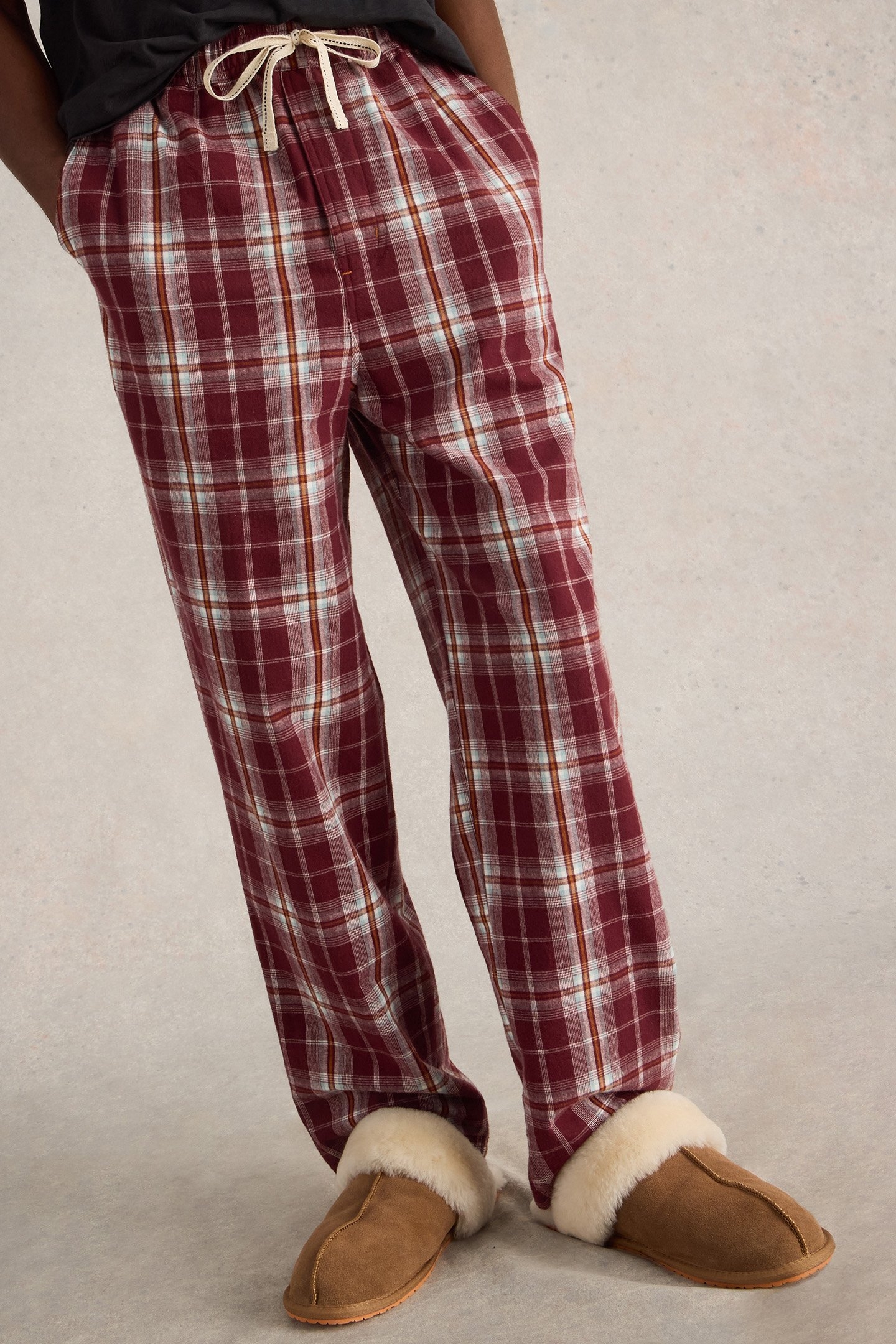 MOORLAND FLANNEL PJ TROUSER PLUM MULTI 1