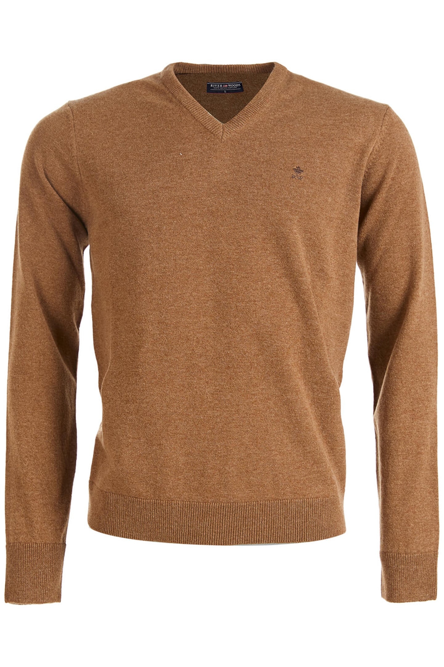 BASIC V-NECK PULLOVER IN BROWN 4