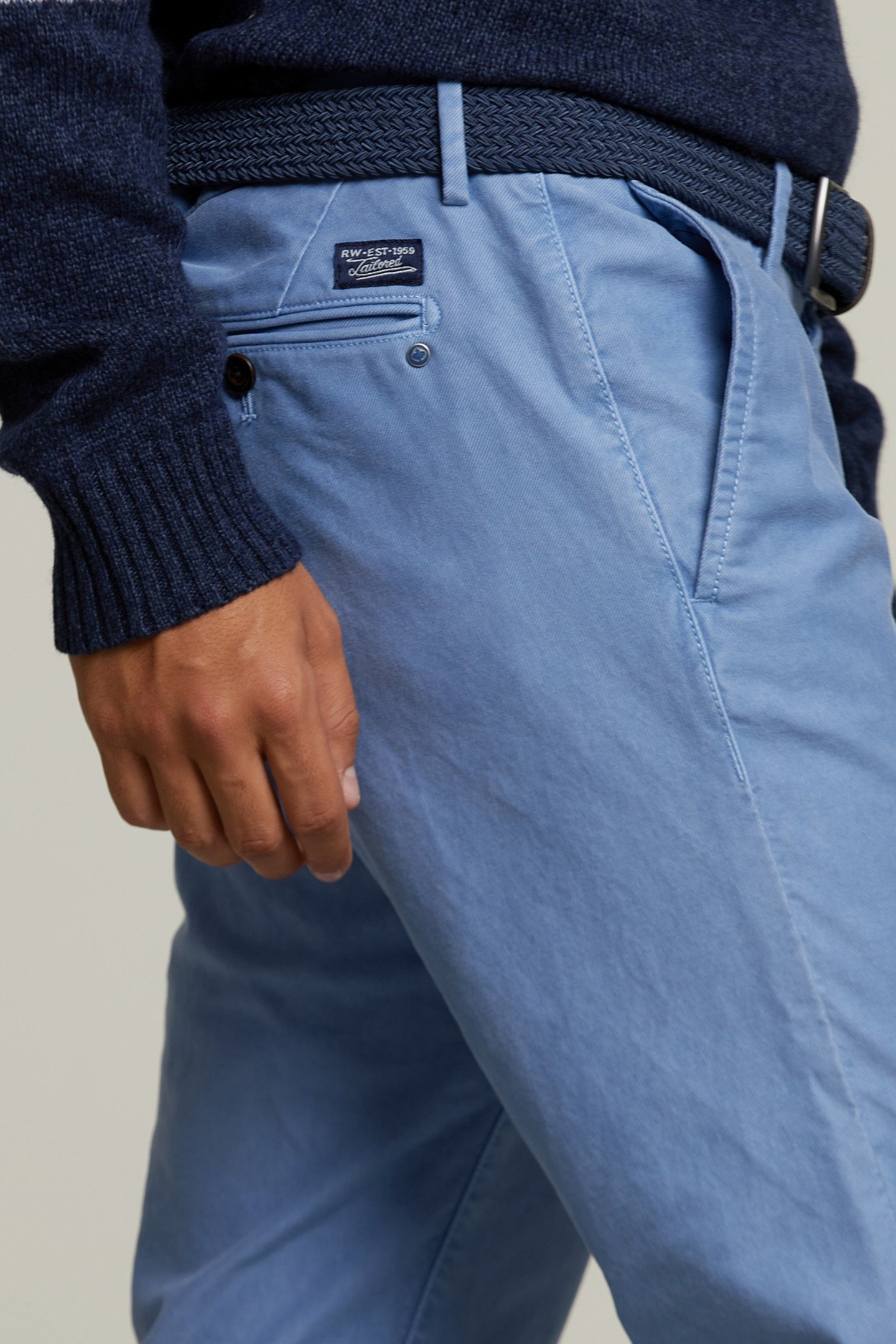 SLIM FIT COTTON CHINO BLUE JAY 4