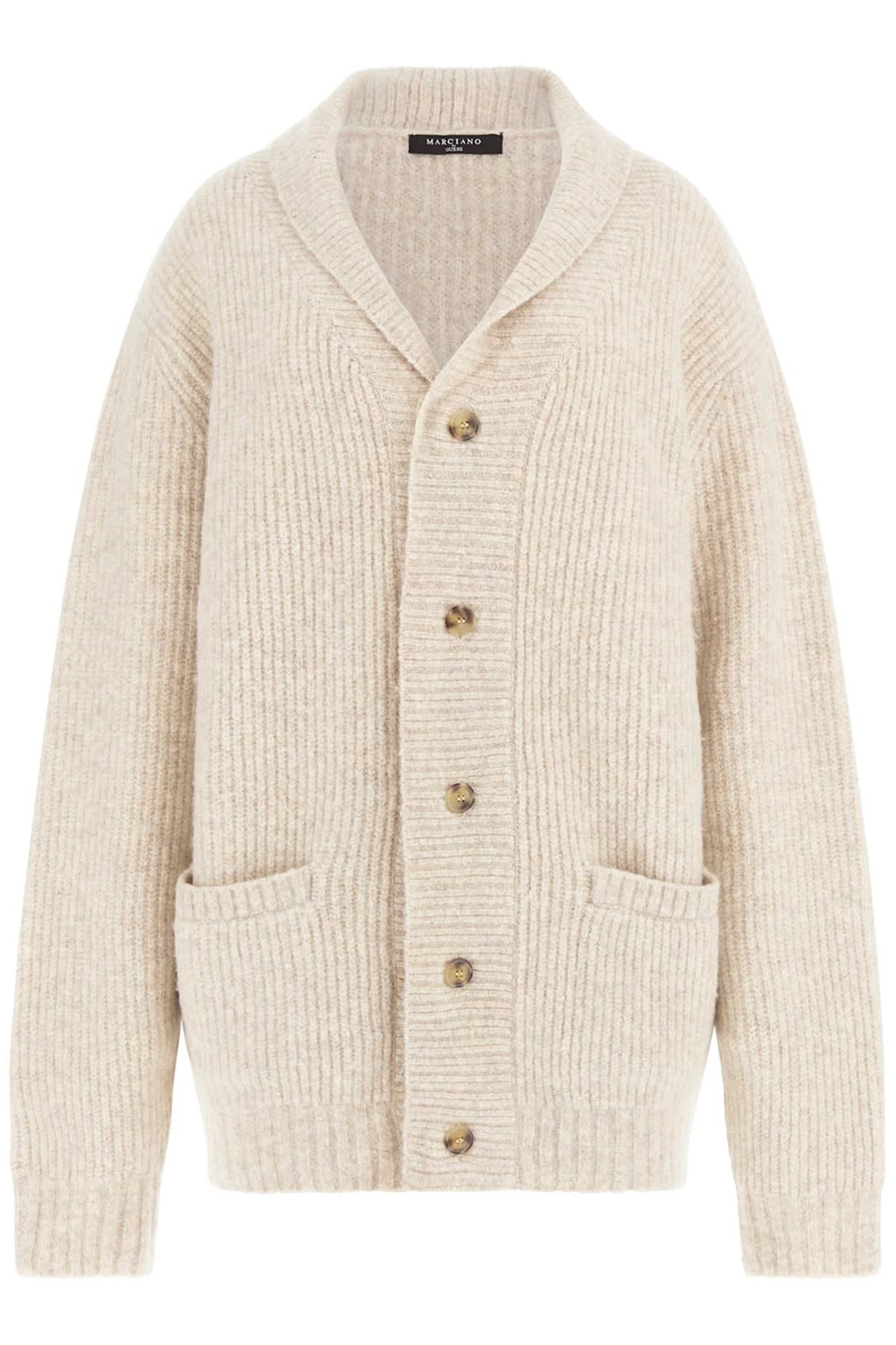 LS SHAWL NECK CARDI VANILLA BEIGE HEATHE 4