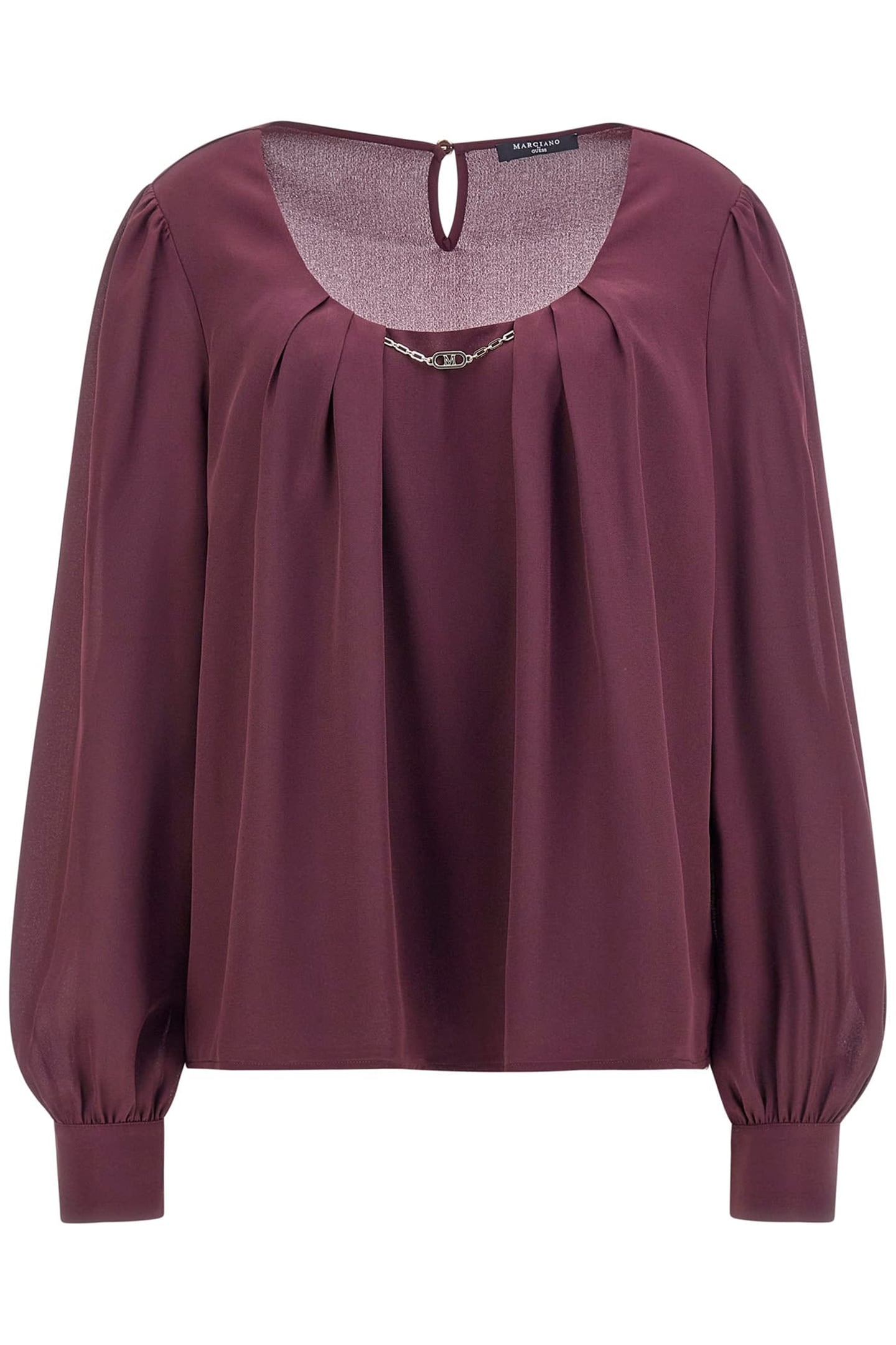 MARCIANO BY GUESS CORA LS CHAIN BLOUSE REGAL PLUM 1