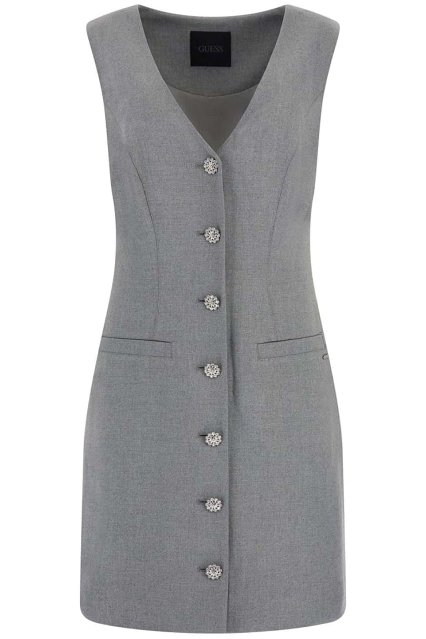 DORIS SL BUTTONED DR CLOUDY GREY HEATHER 4