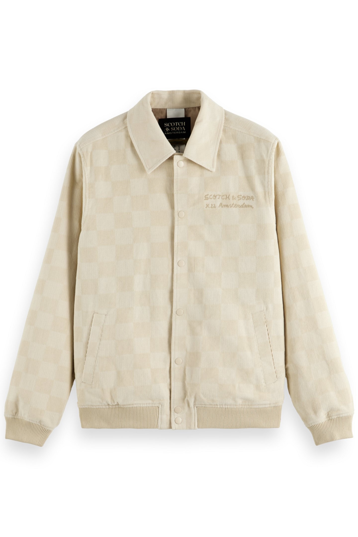 CHECK-PATTERNED CORDUROY COLLEGE JACKET PARCHMENT 4
