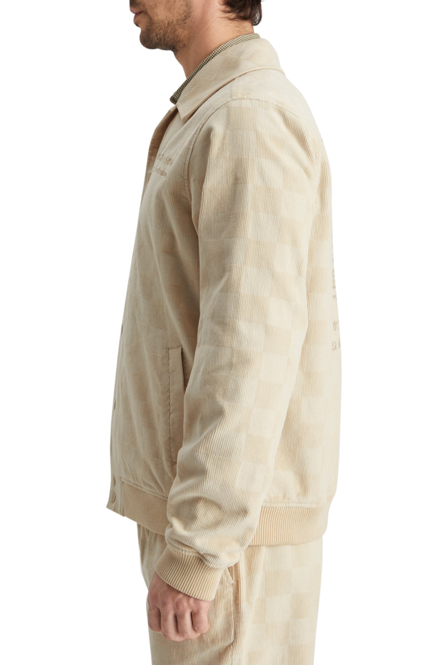 CHECK-PATTERNED CORDUROY COLLEGE JACKET PARCHMENT 7