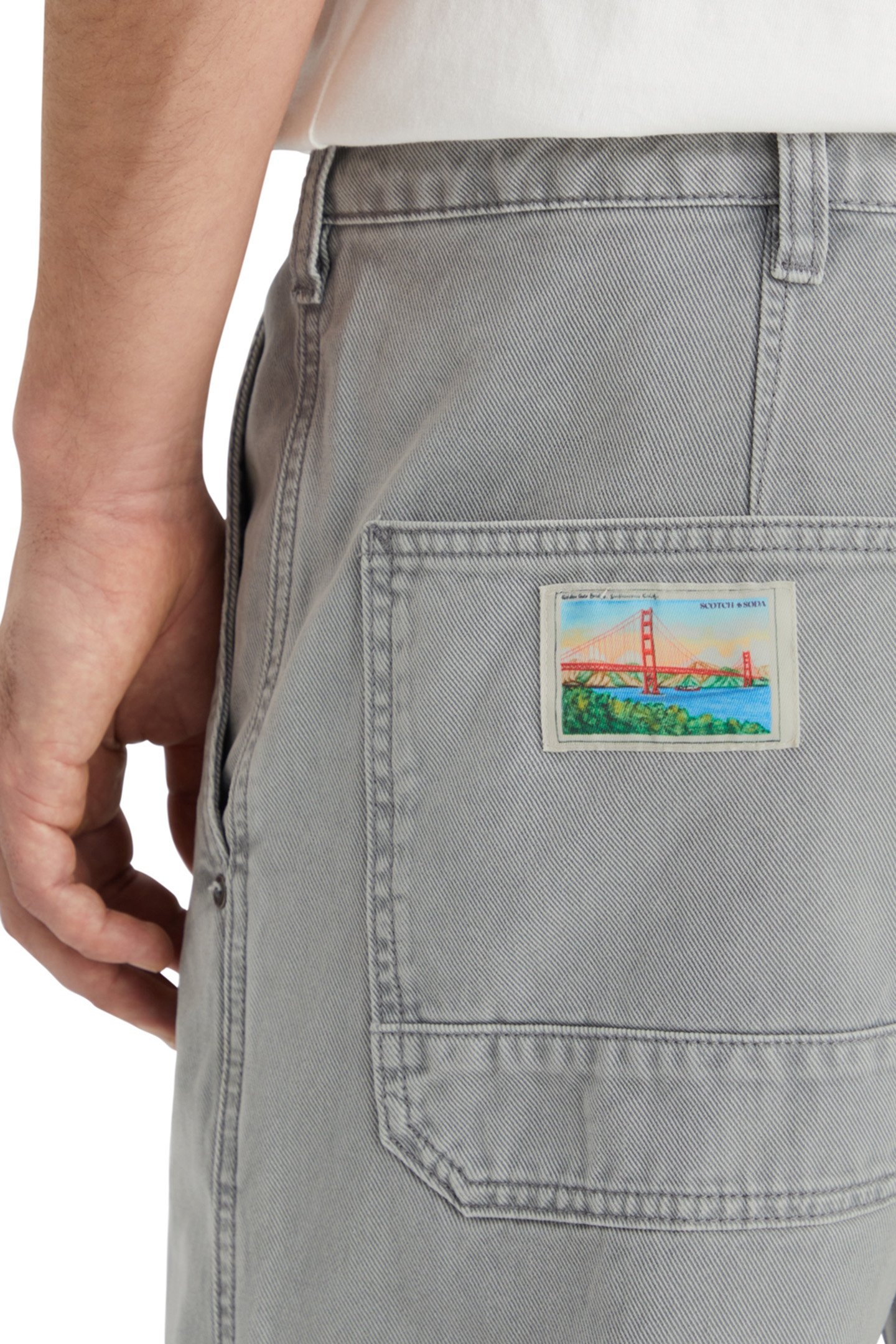 VERVE - ACID WASHED COTTON-BLEND WORKER PANT ASPHALT 7