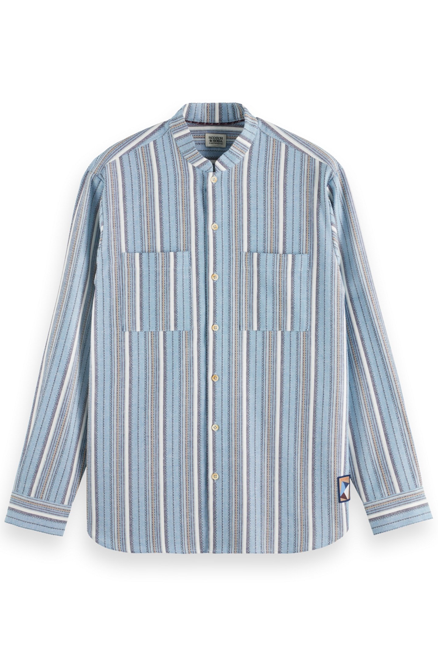 RELAXED FIT STRUCTURED MULTICOLOR STRIPE SHIRT BLUE STRIPE 1