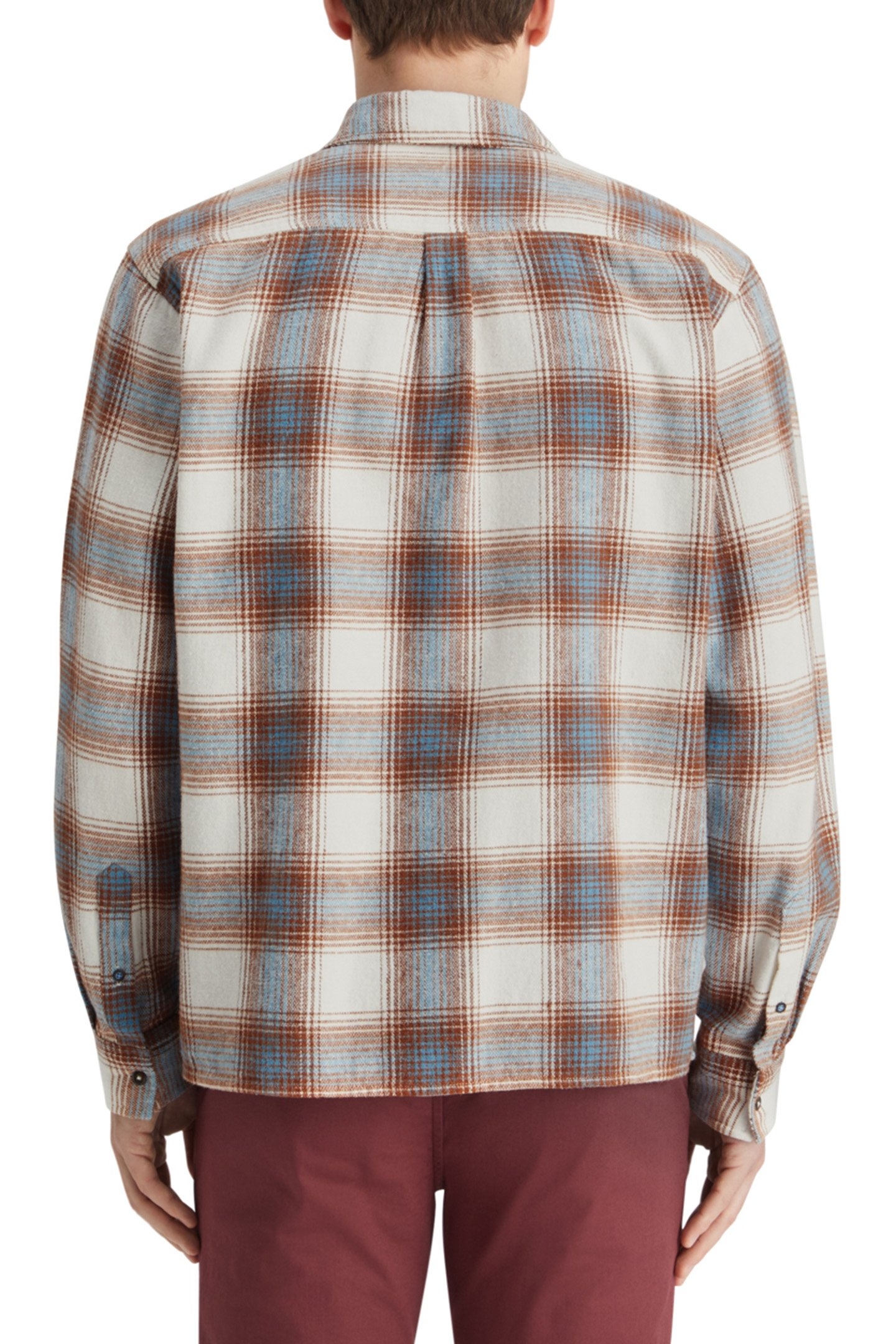 YARN DYE FLANNEL CHECK SHIRT SAND BLUE CHECK 2