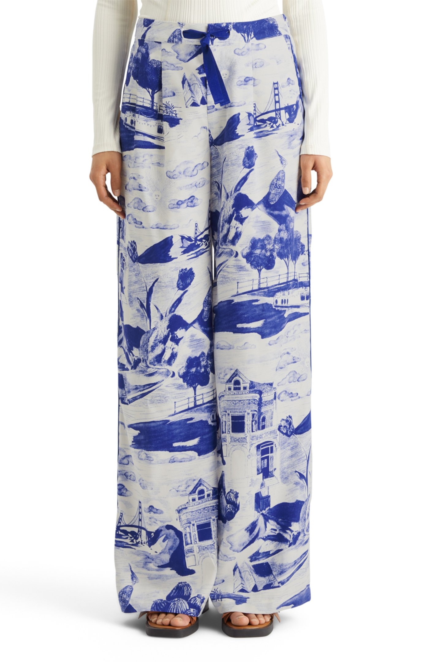 ELENI PRINTED PYJAMA PANT JOURNEY OF THE FREE MIND BLUE 1