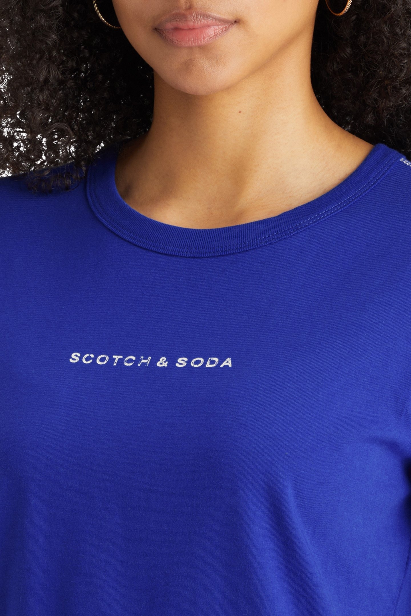 REGULAR FIT T-SHIRT WITH FLATLOCK DETAIL ELECTRIC BLUE 6