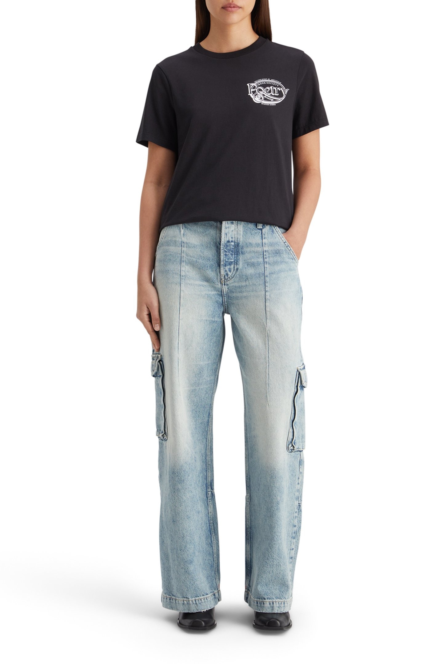 REGULAR FIT T-SHIRT WITH SMALL CHEST ARTWORK EVENING BLACK 3