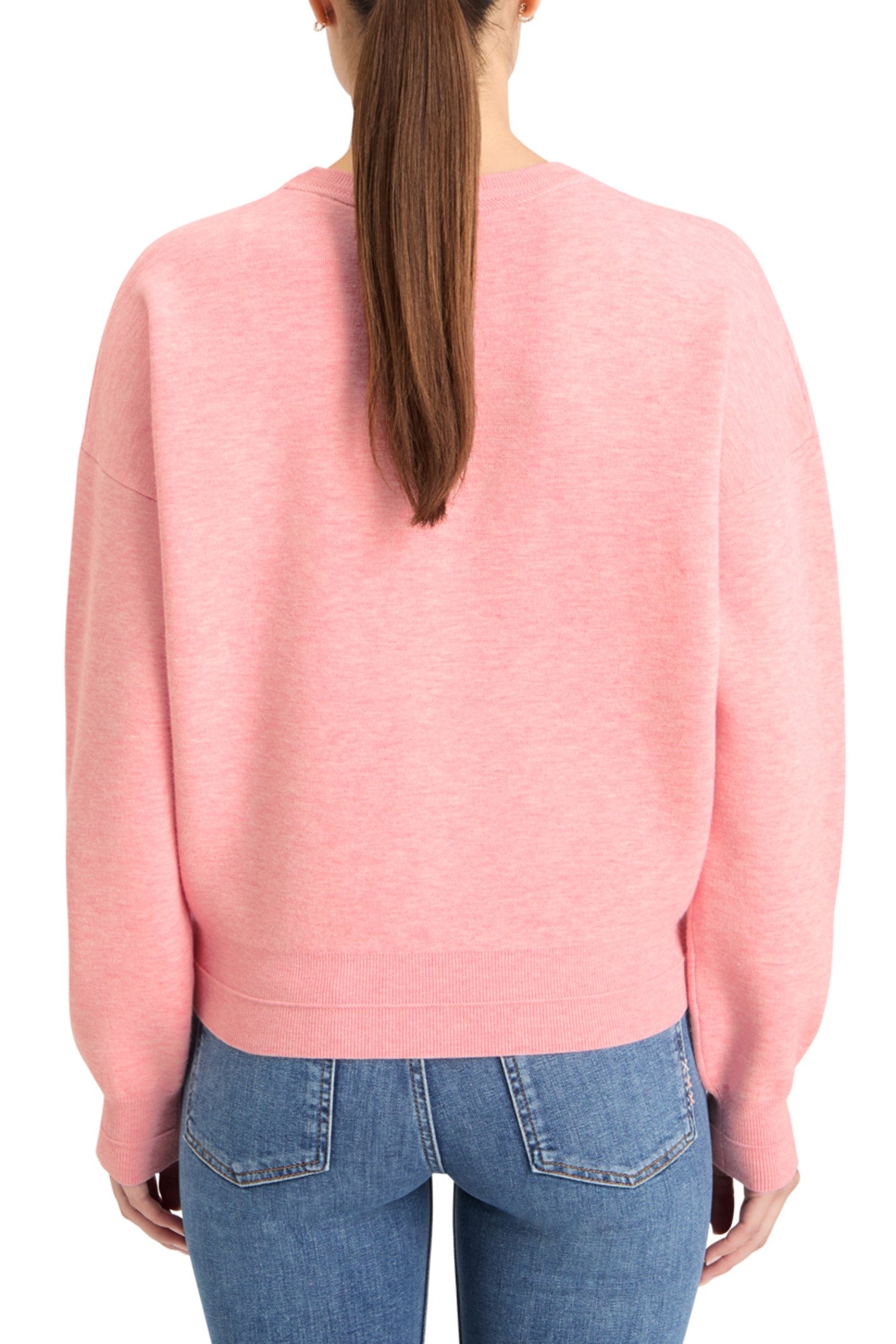 COMPACT KNITTED RELAXED PULLOVER CLAY PINK MELANGE 2