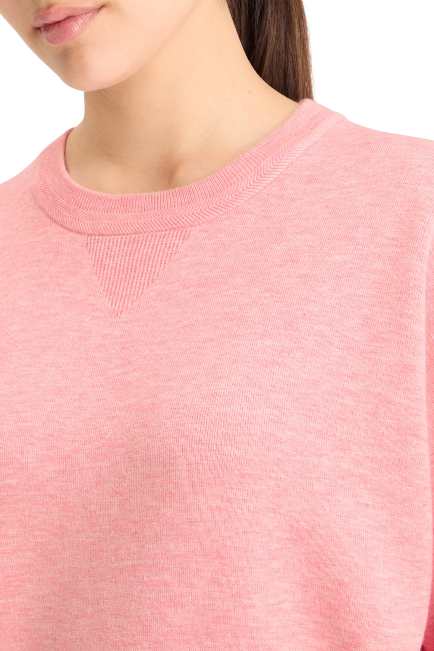 COMPACT KNITTED RELAXED PULLOVER CLAY PINK MELANGE 7