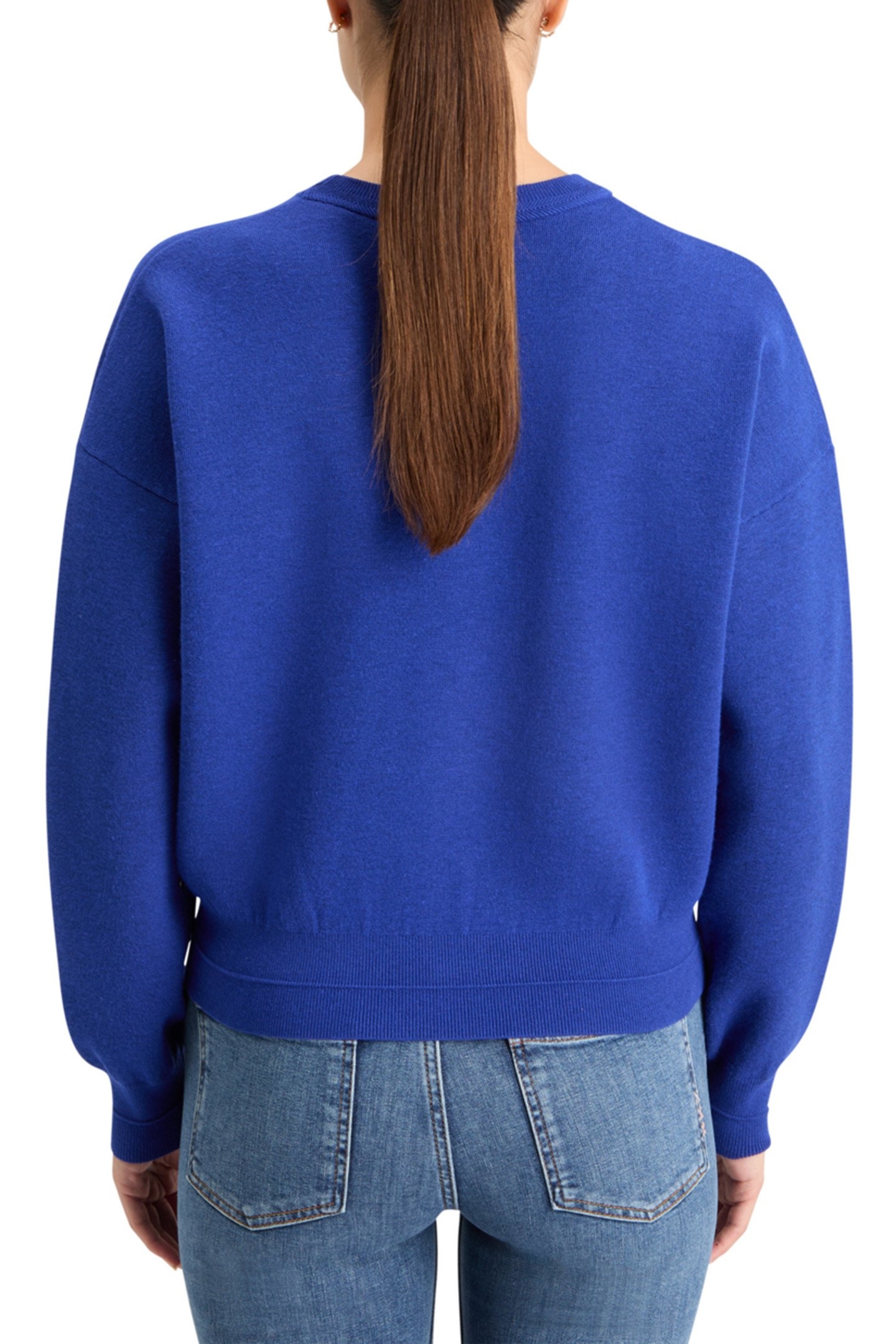 COMPACT KNITTED RELAXED PULLOVER ELECTRIC BLUE 2
