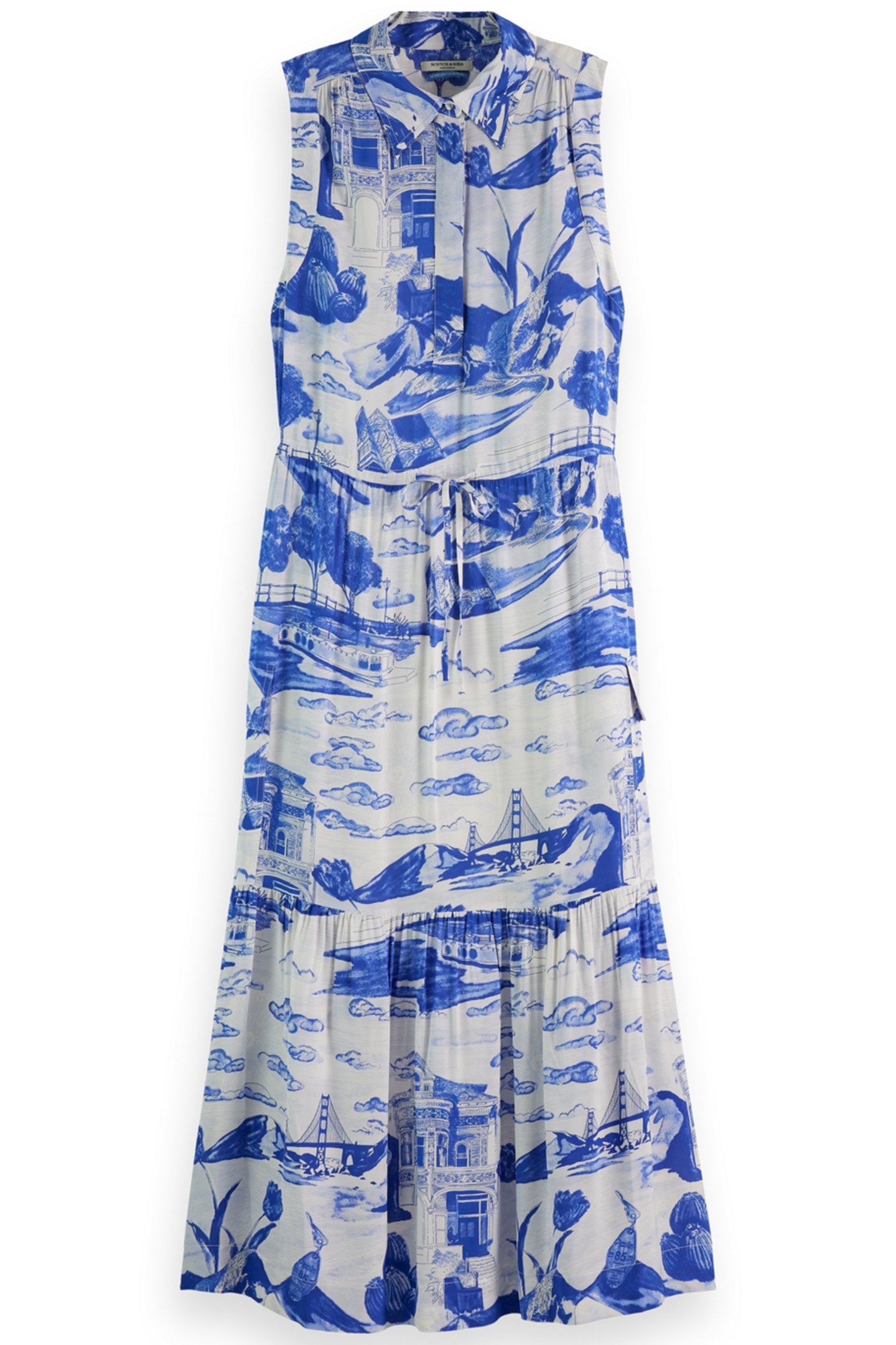 MAXI FLUID UTILITY DRESS JOURNEY OF THE FREE MIND BLUE 1