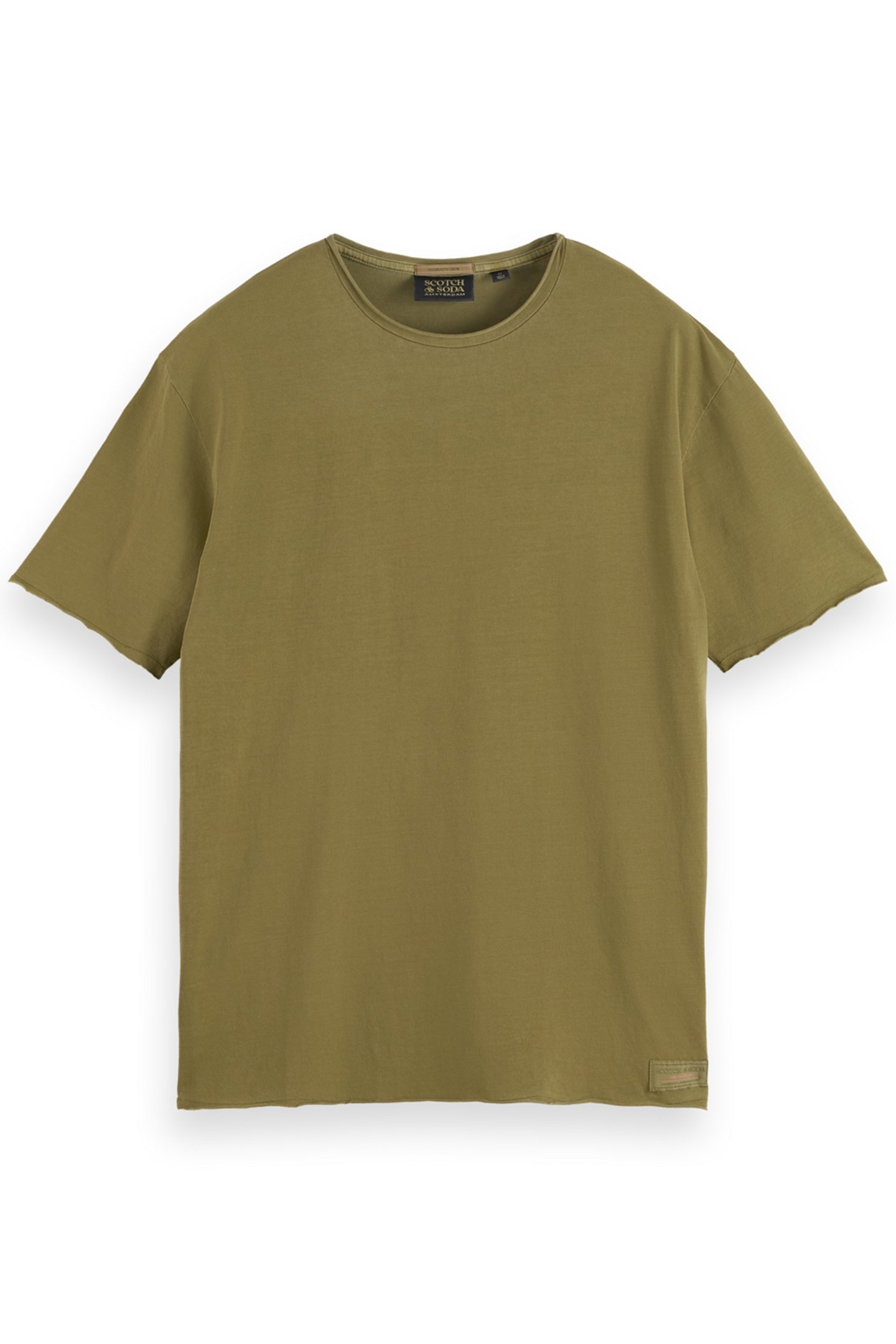 RAW EDGE GARMENT DYE T-SHIRT MOSS GREEN 4
