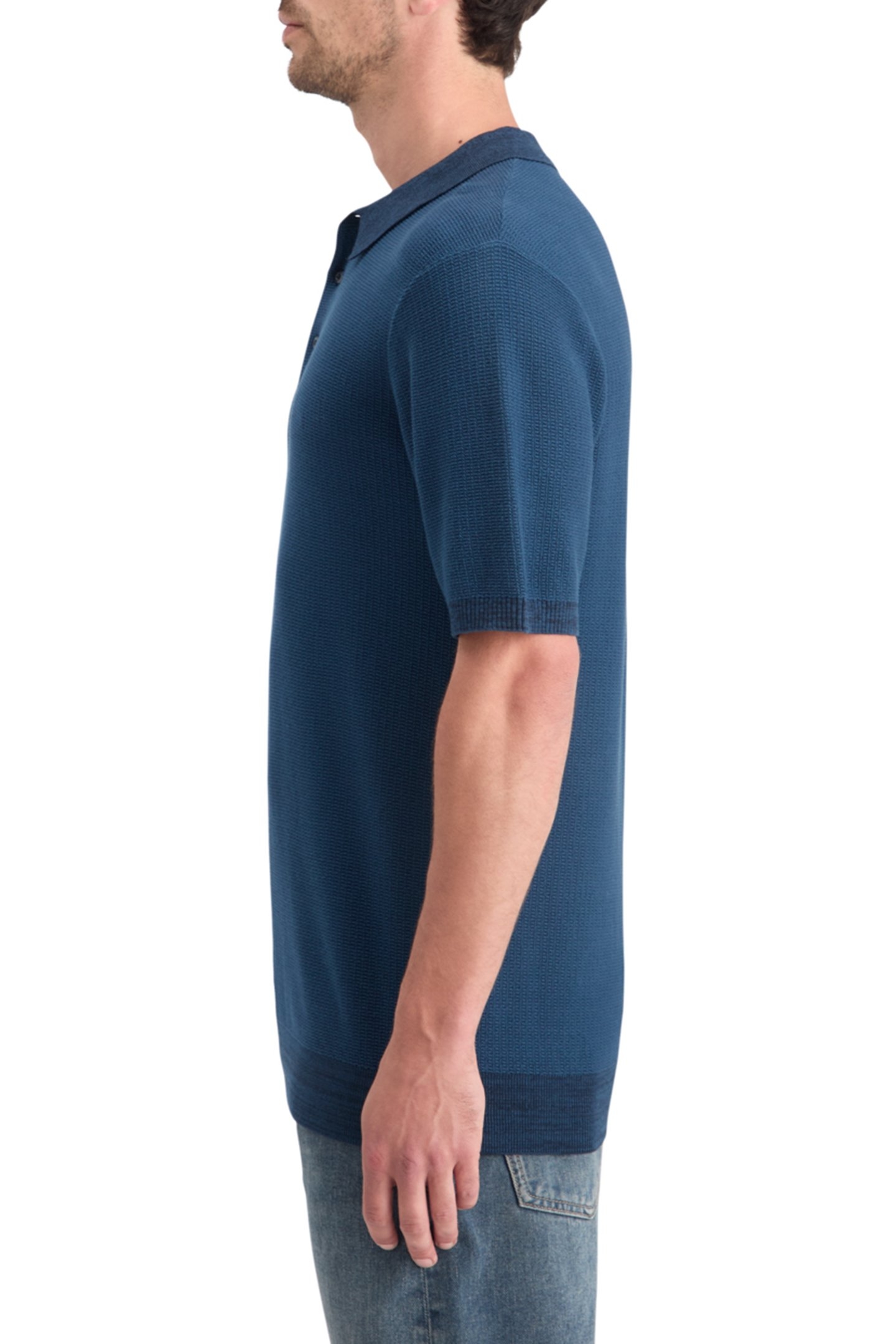 STRUCTURED KNITTED POLO HERITAGE BLUE 6