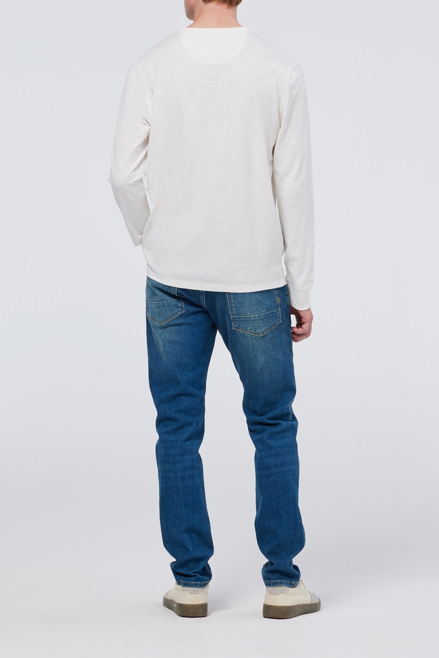REGULAR FIT SLUB HENLEY T-SHIRT LS SWAN 3