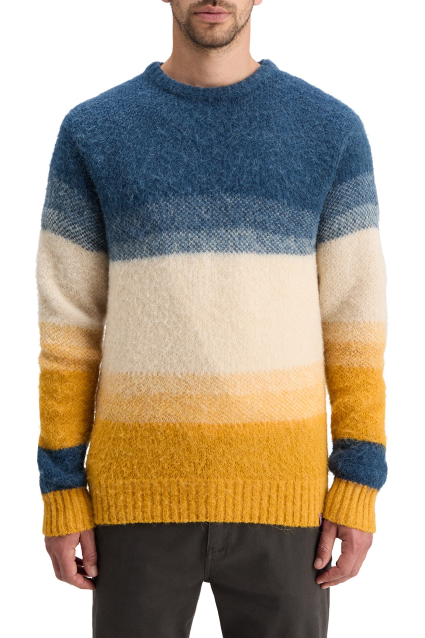 ALPACA WOOL-BLEND SWEATER YELLOW BLUE GRADIENT 1