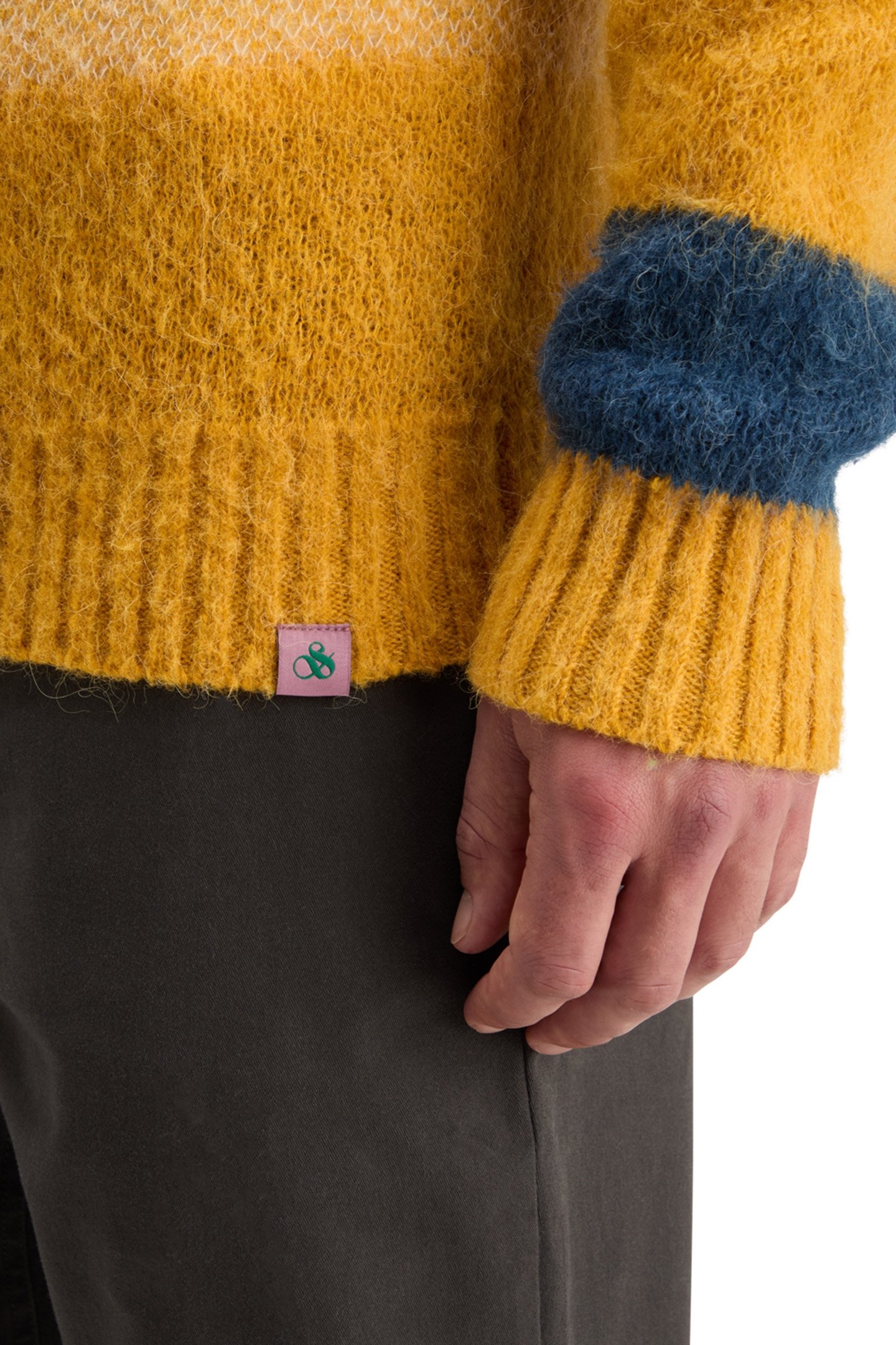 ALPACA WOOL-BLEND SWEATER YELLOW BLUE GRADIENT 8