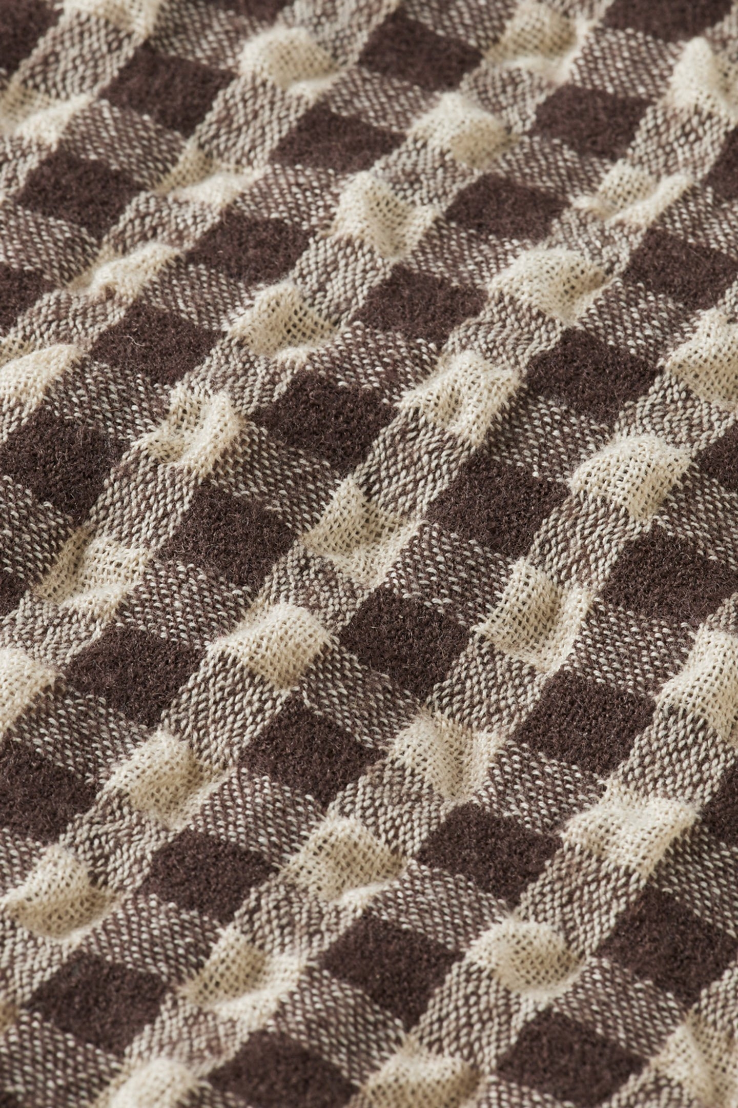 SEERSUCKER WOOL BLEND CHECK SHIRT BROWN CHECK 8