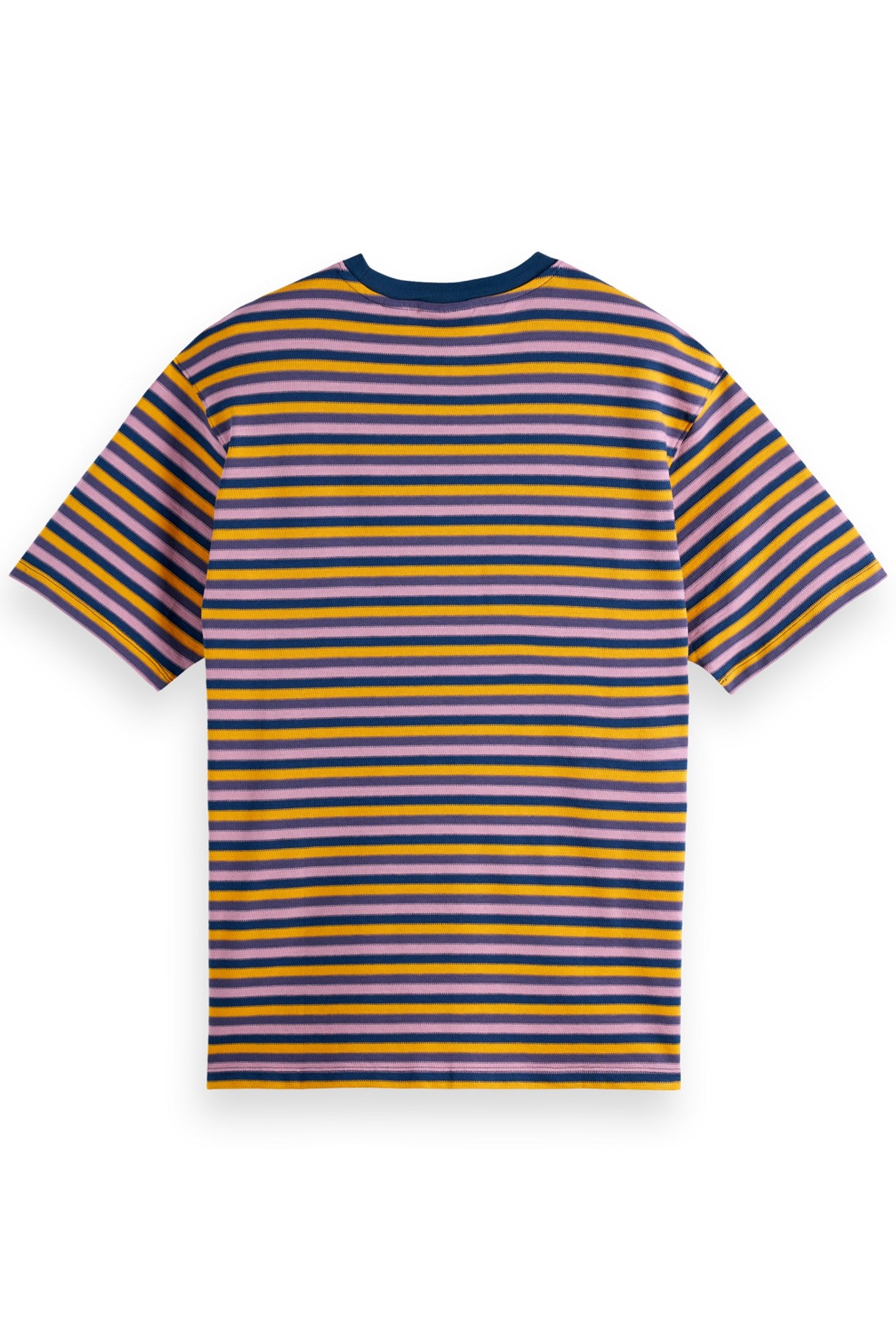 RELAXED FIT STRUCTURE STRIPE T-SHIRT PINK BLUE MULTI STRIPE 2