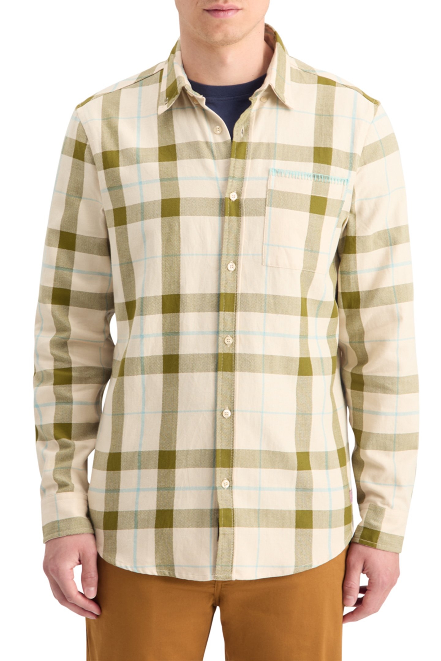 HERRINGBONE CHECK SHIRT BEIGE CHECK 1