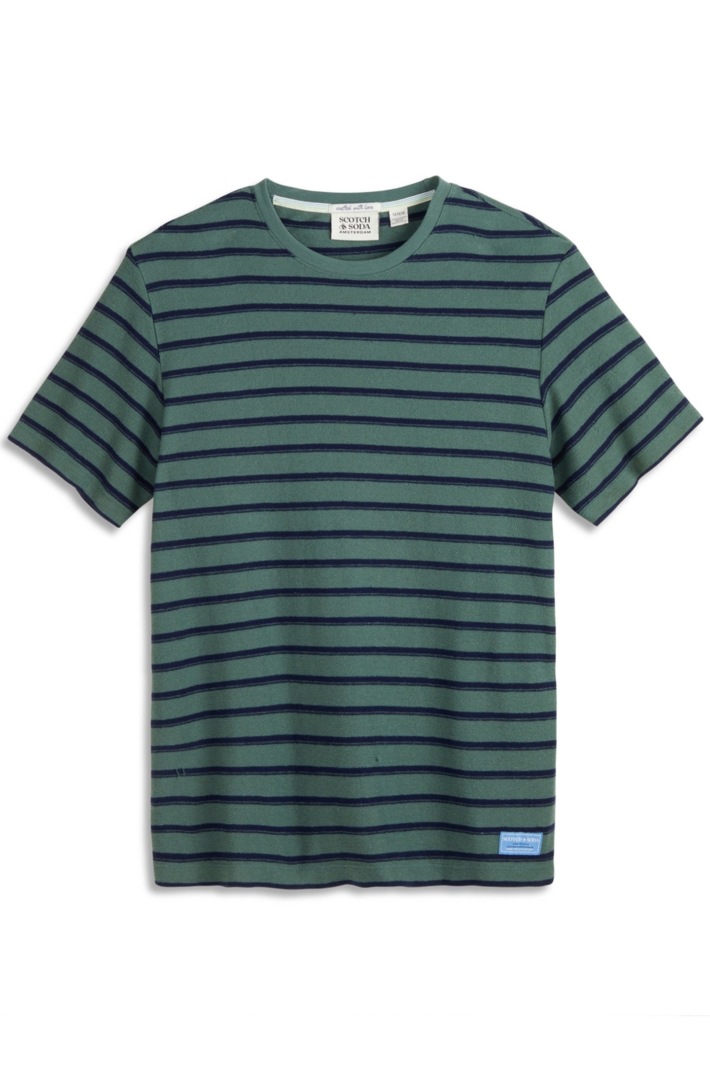 SS TEXTURED STRIPE TEE KHAKI GREEN 1