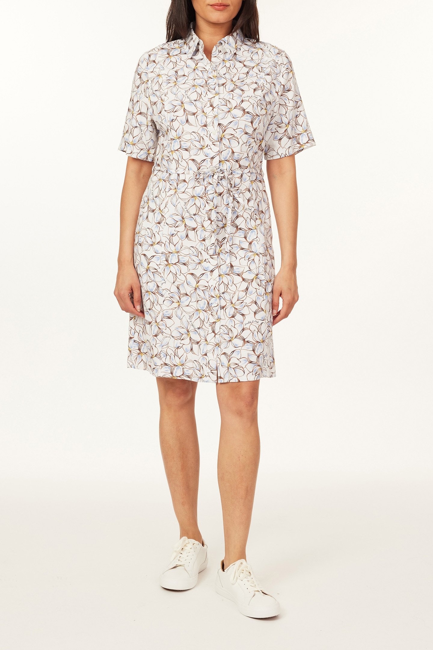 MINI SHIRT DRESS SUMMER SKETCHED FLORAL 1