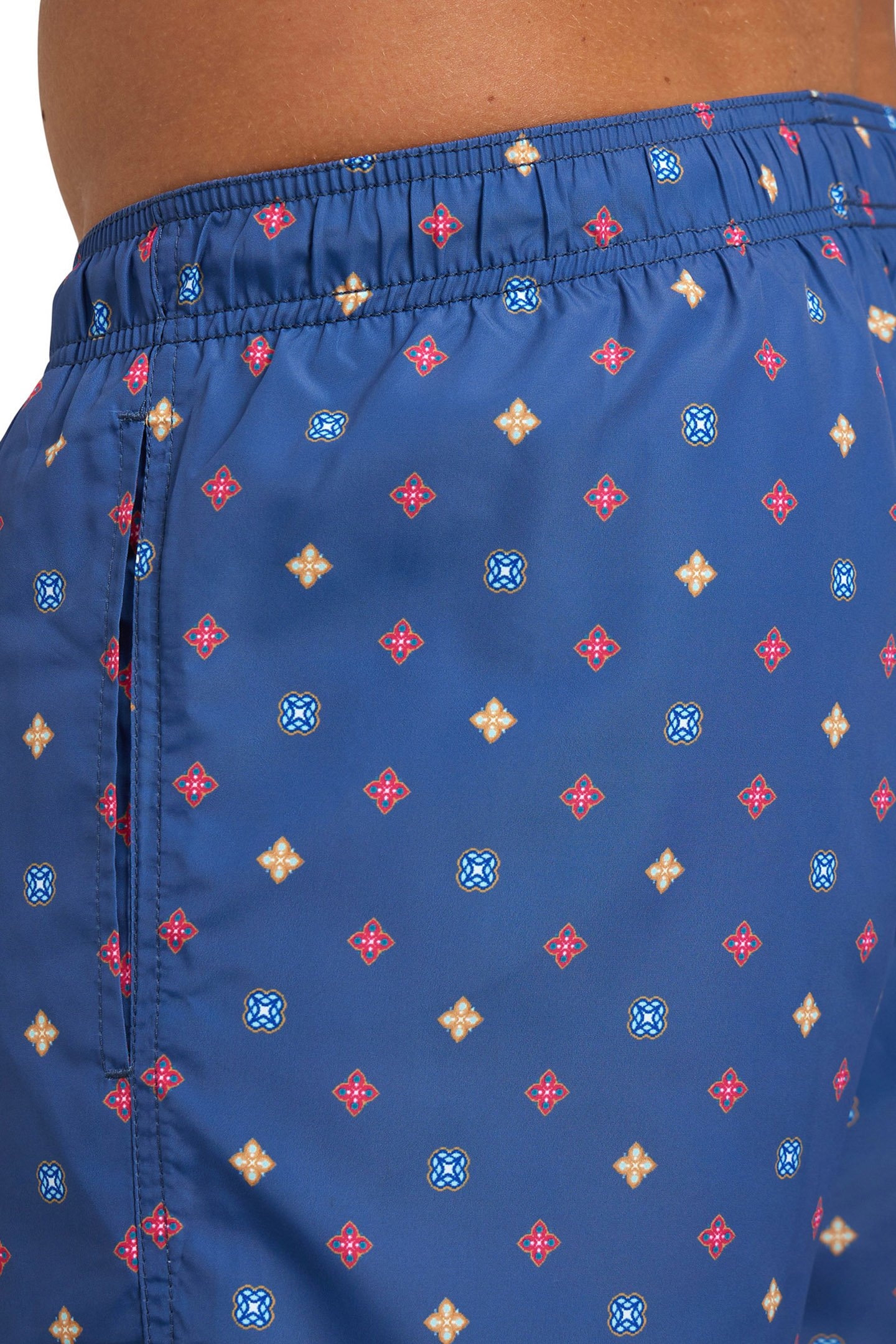 MEN'S BEACH SHORT ALLOVER GREY BLUE MICROFLOWERS MU 5