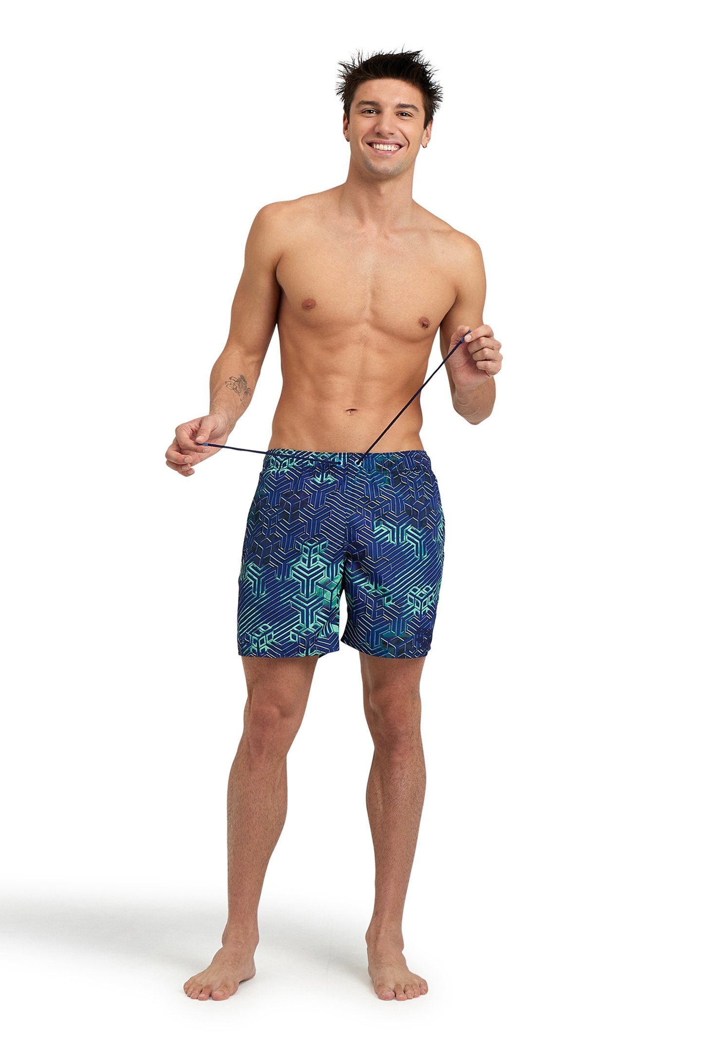 MEN'S BEACH BOXER ALLOVER KIKKO PRO NAVY 3