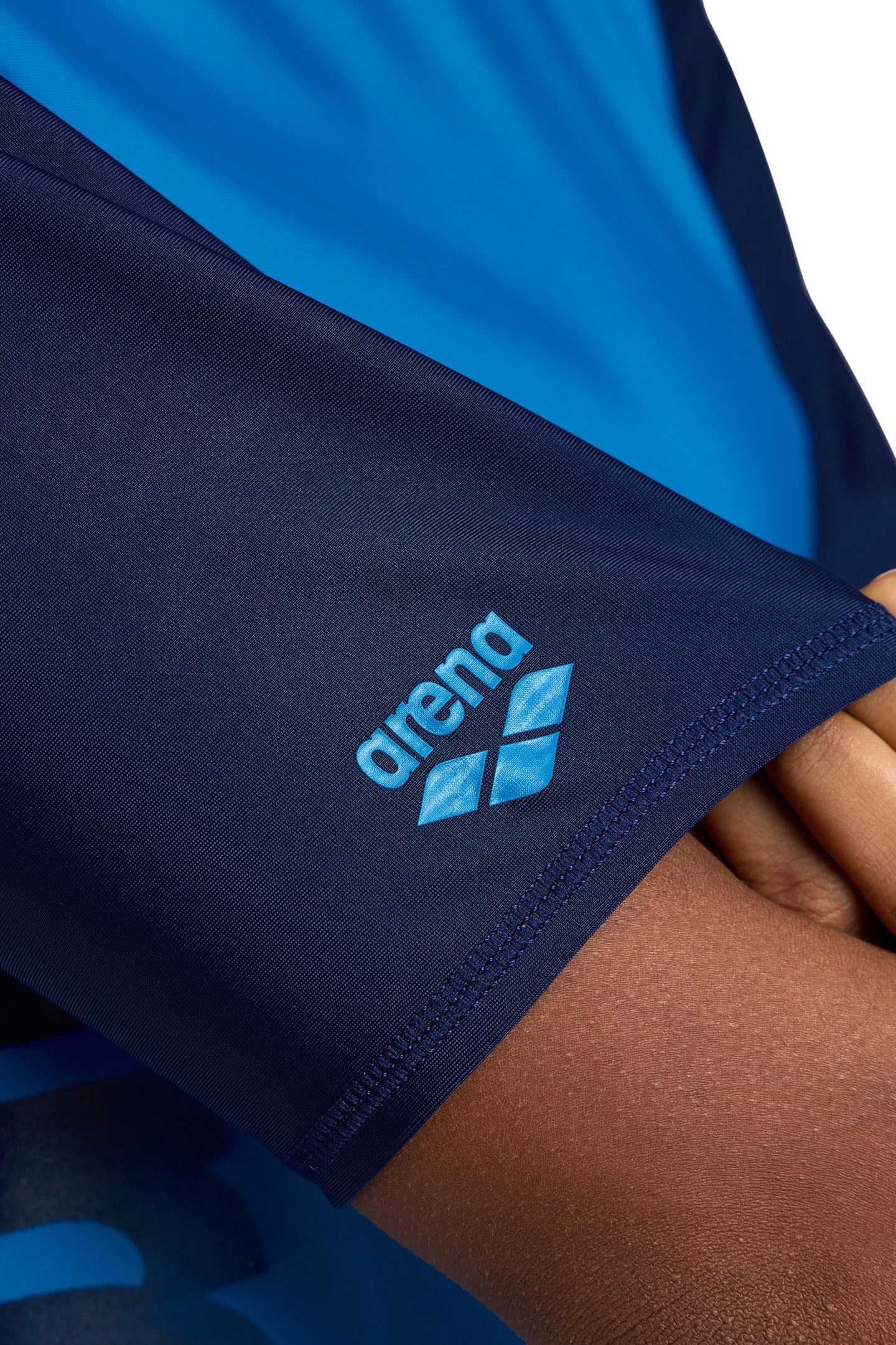 WOMEN'S ARENA RASH VEST S/S GRAPHIC TURQUOISE-NAVY 4