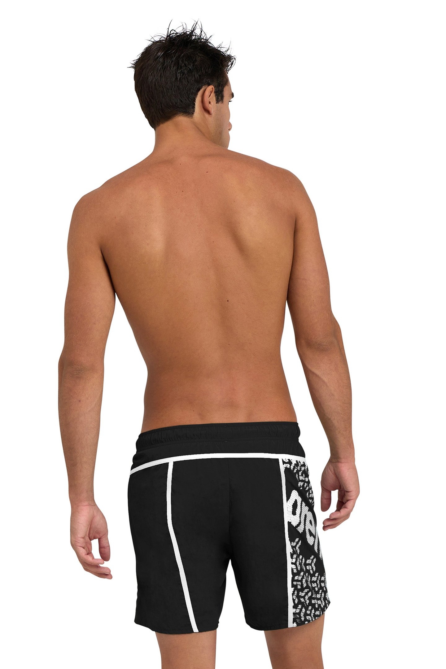 MEN'S ARENA PRO_FILE BEACH BOXER LOGO BLACK-WHITE 2