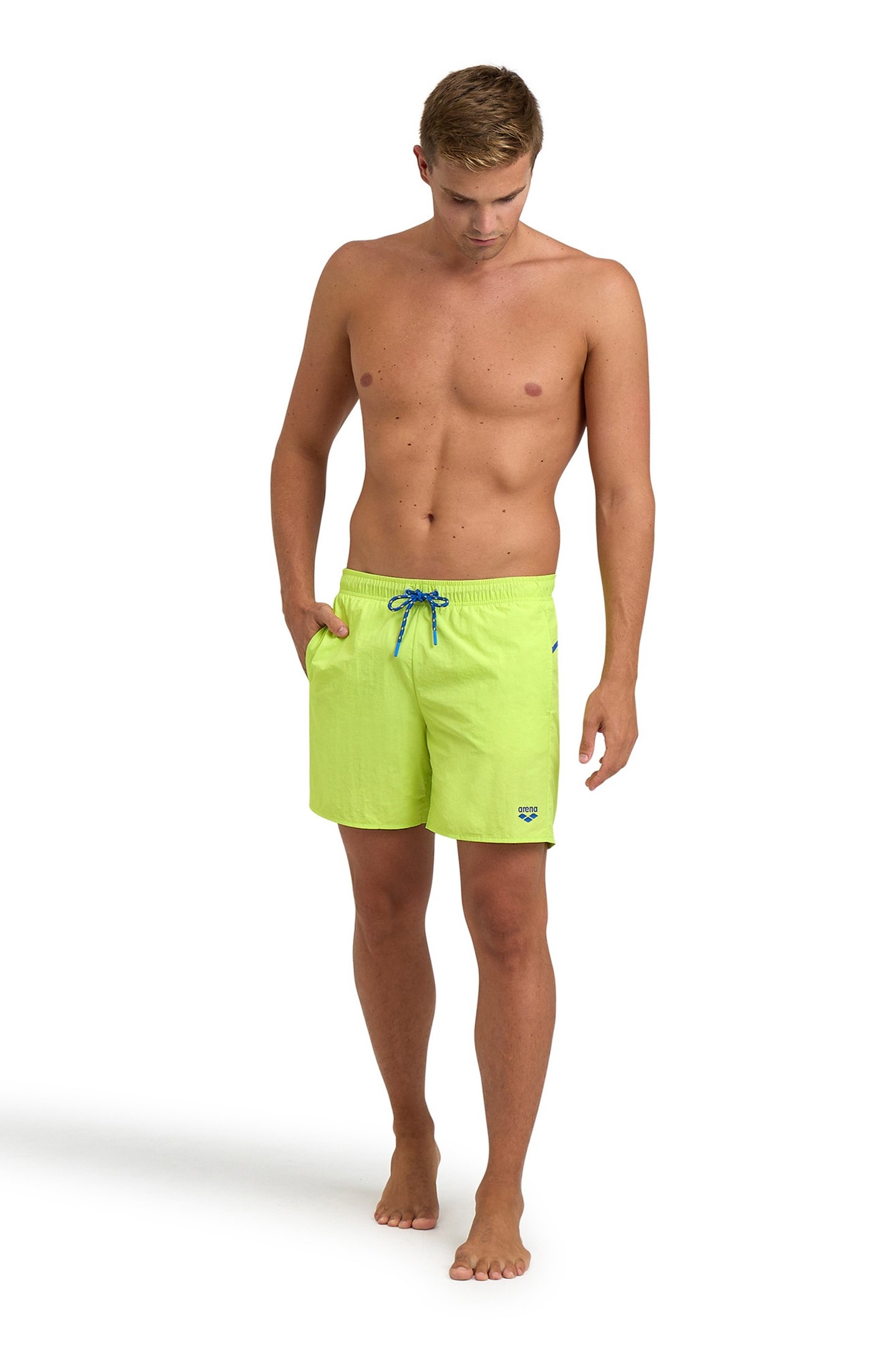 MEN'S ARENA PRO_FILE BEACH BOXER SOFT GREEN-NEON BLUE 3