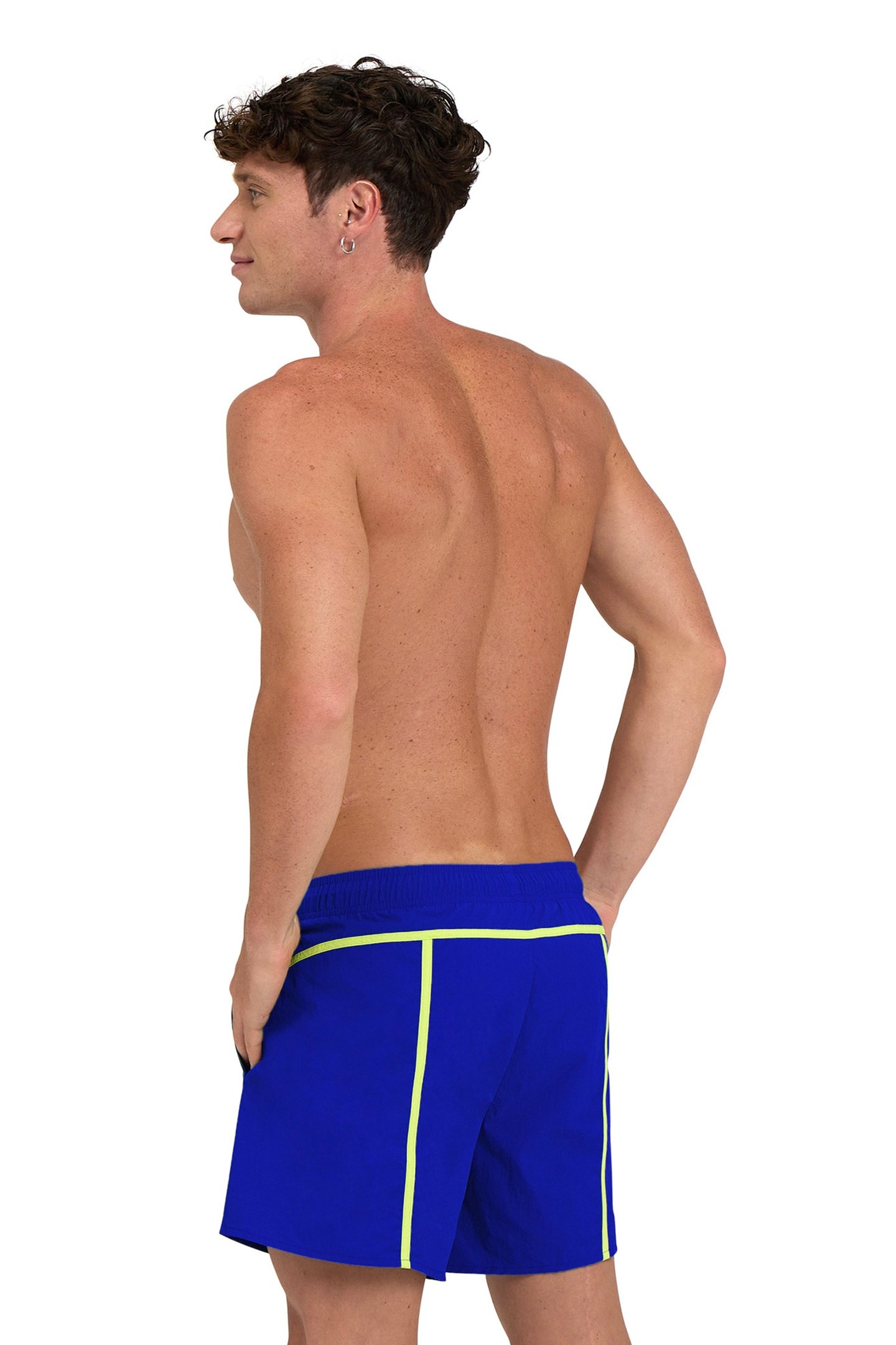 MEN'S ARENA PRO_FILE BEACH SHORT NEON BLUE-SOFT GREEN 2