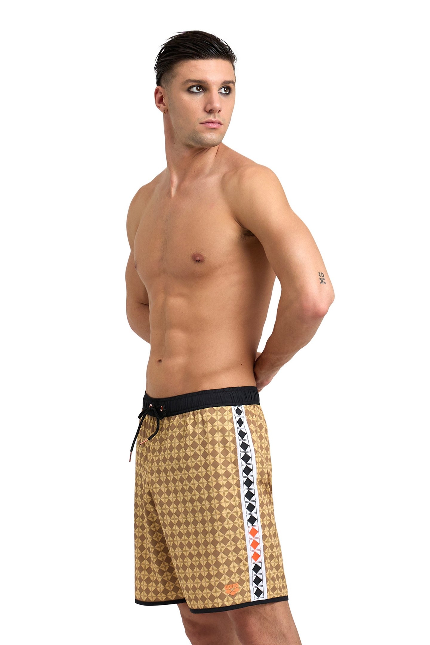 MEN'S ARENA 50TH BEACH BERMUDA GOLD MULTI-BLACK-WHITE 1