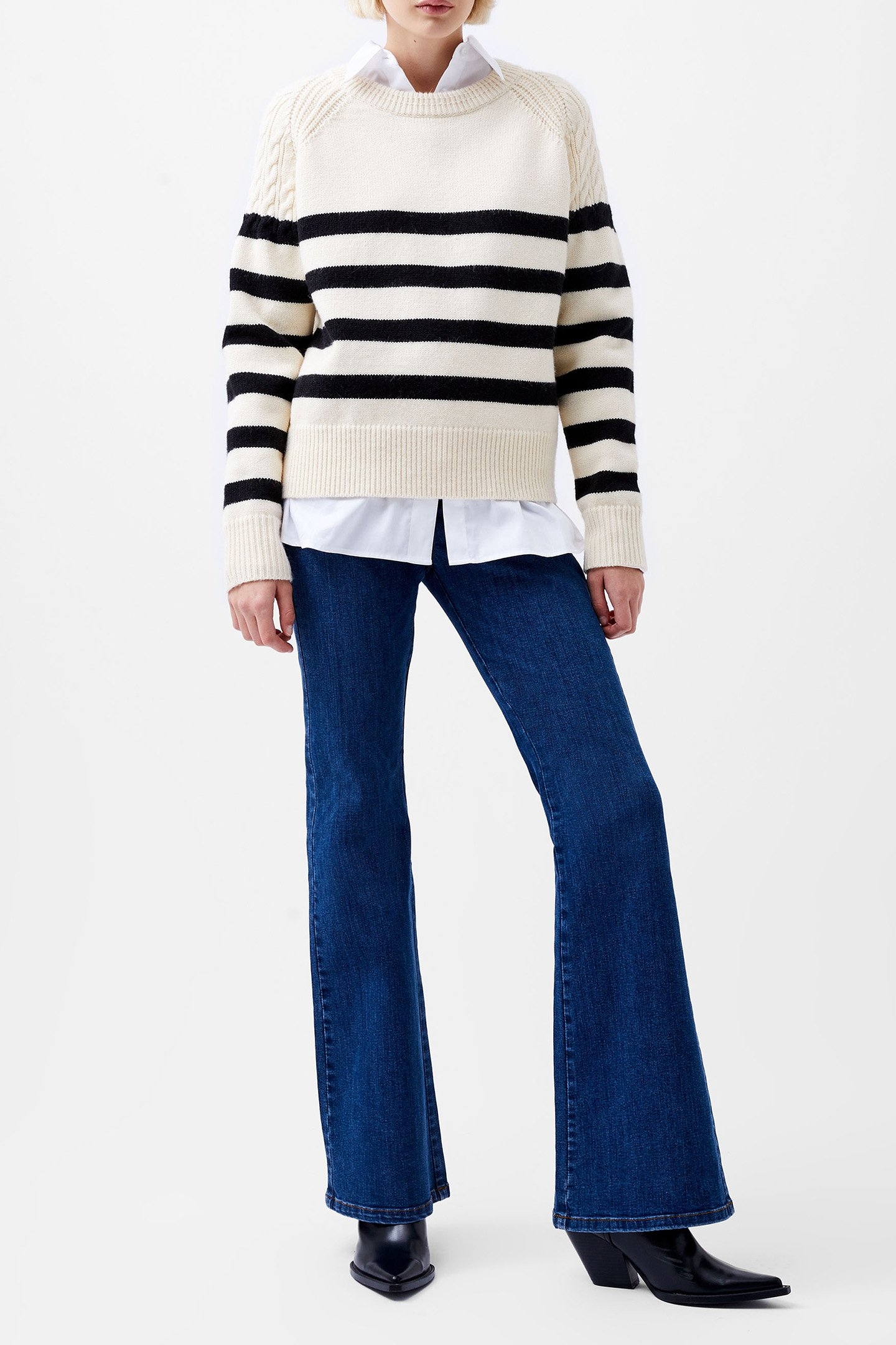 QUINLEY STRIPE JUMPER CLASSIC CREAM/BLACKO 2