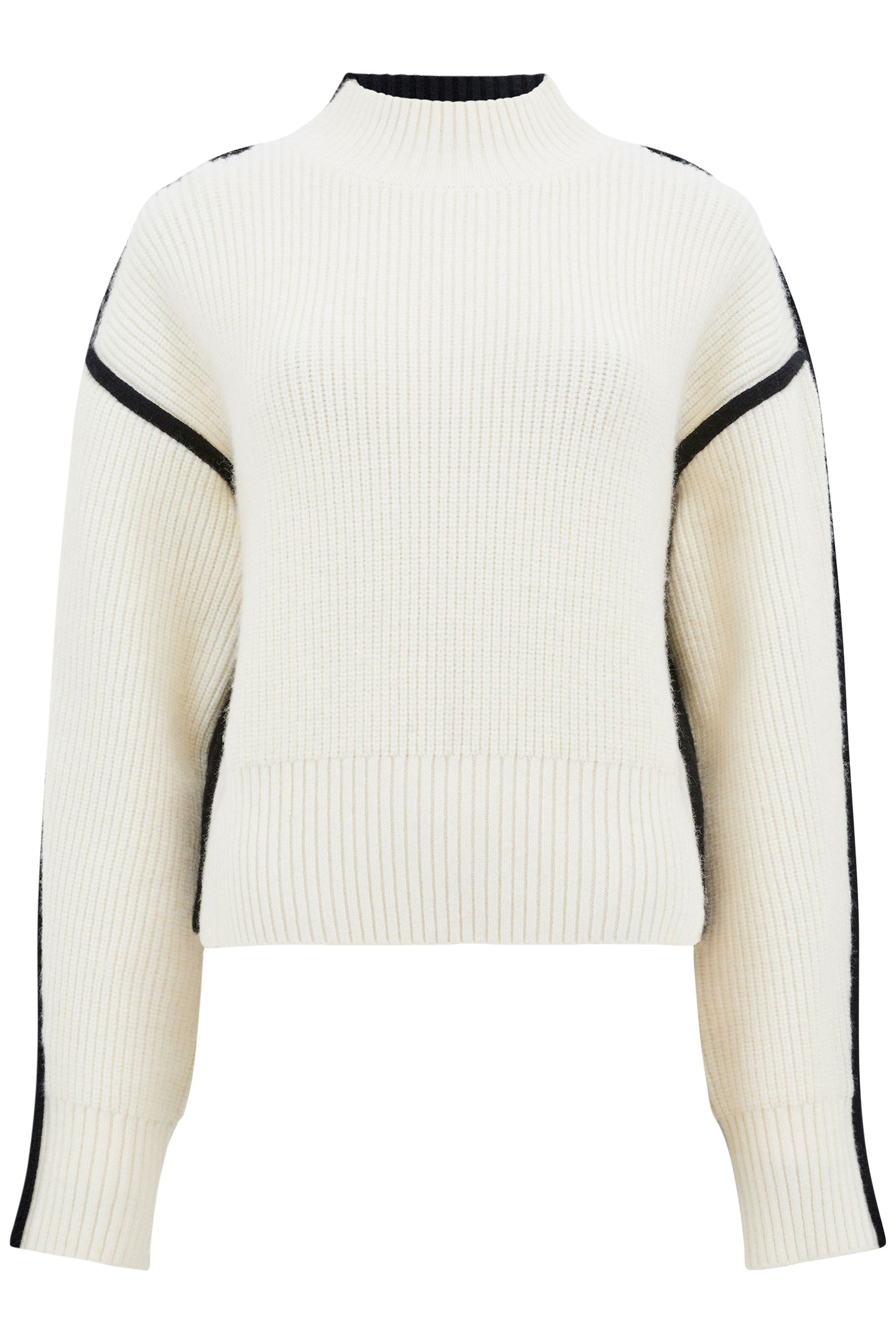 LORENA LS HIGH NK JUMPER BLACKOUT/LINEN WHITE 3