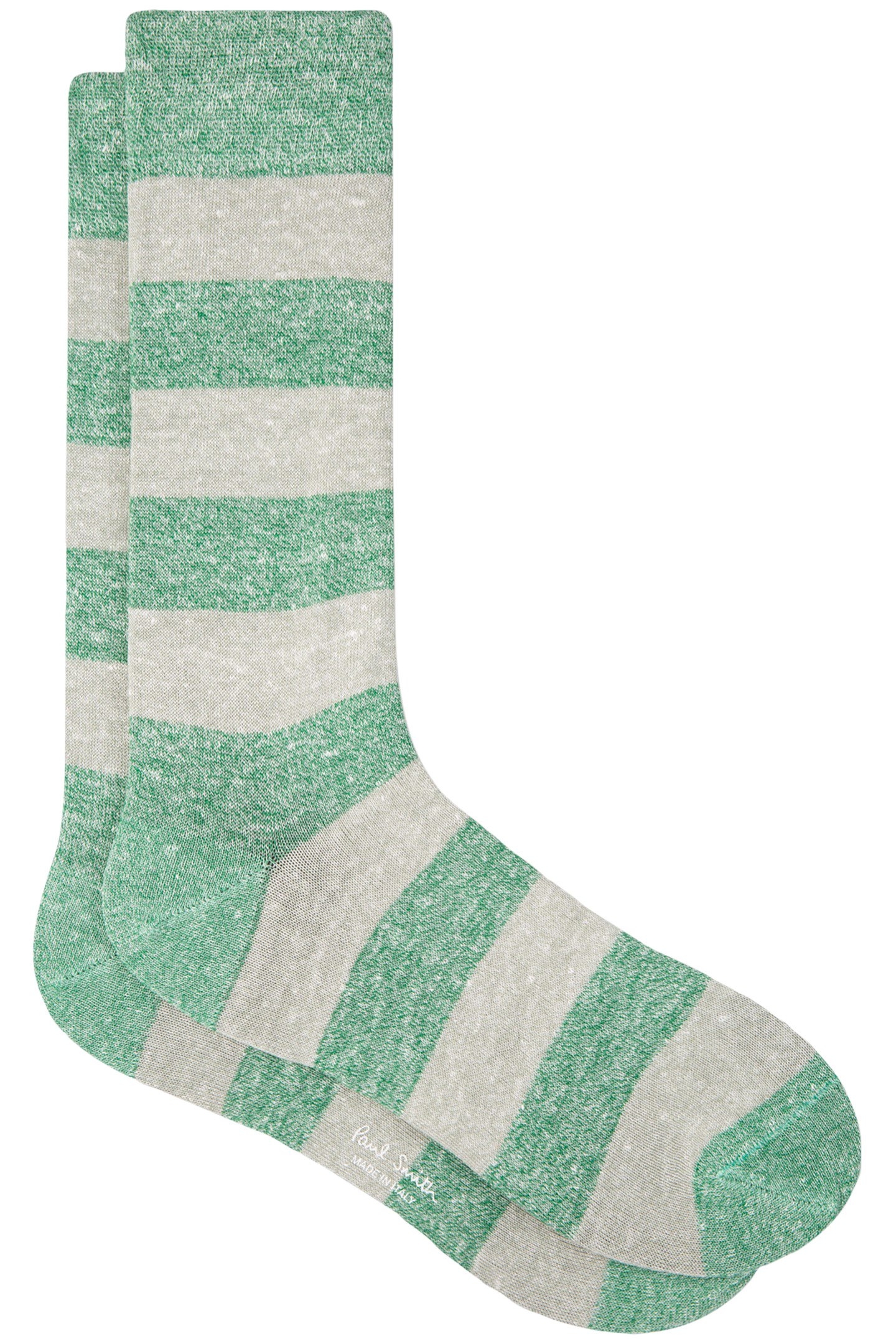 MEN SOCK BARRY LINEN BOTTLE GREEN 1